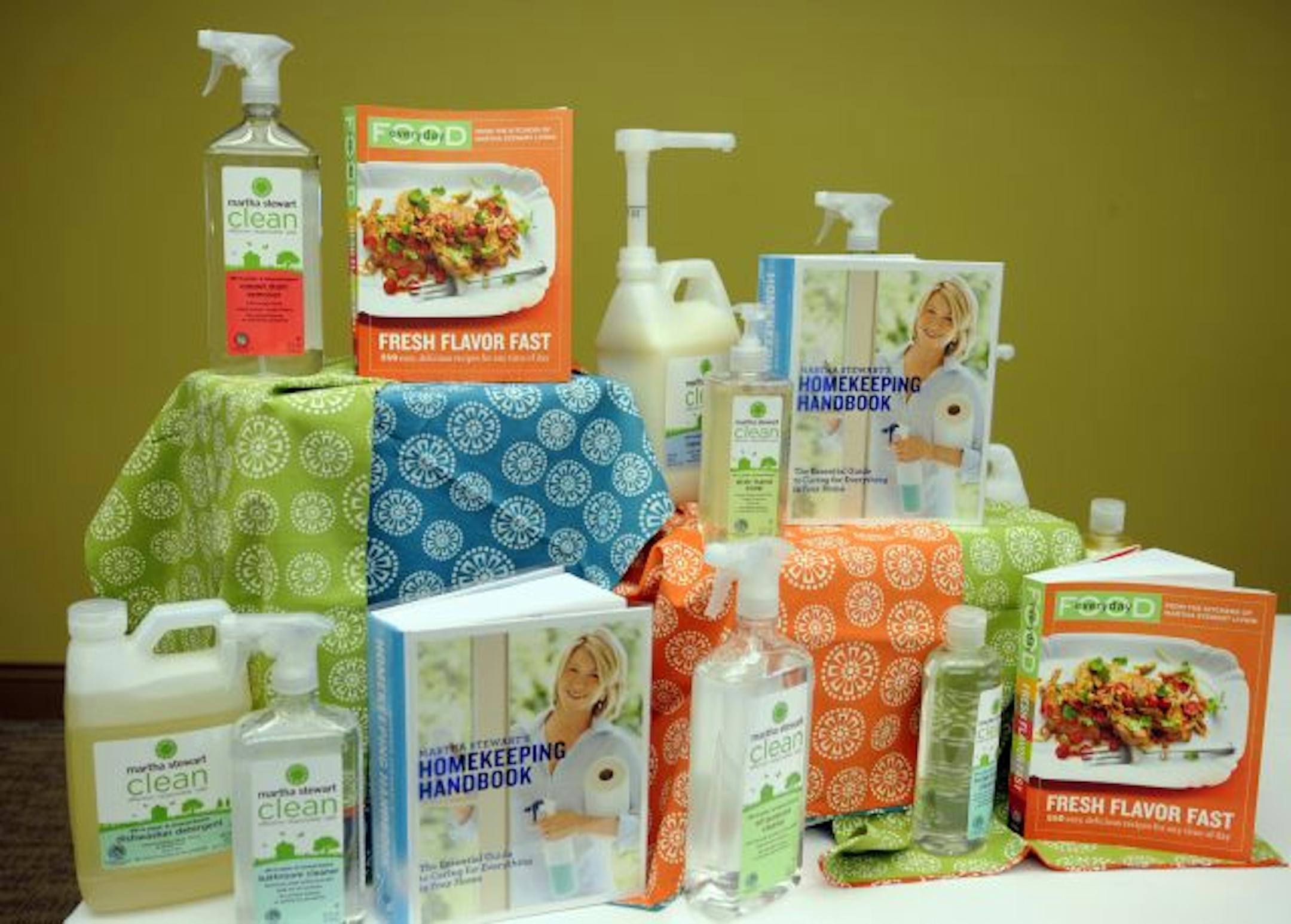 Martha Stewart's new line of cleaning products and her "Homekeeping" handbook.