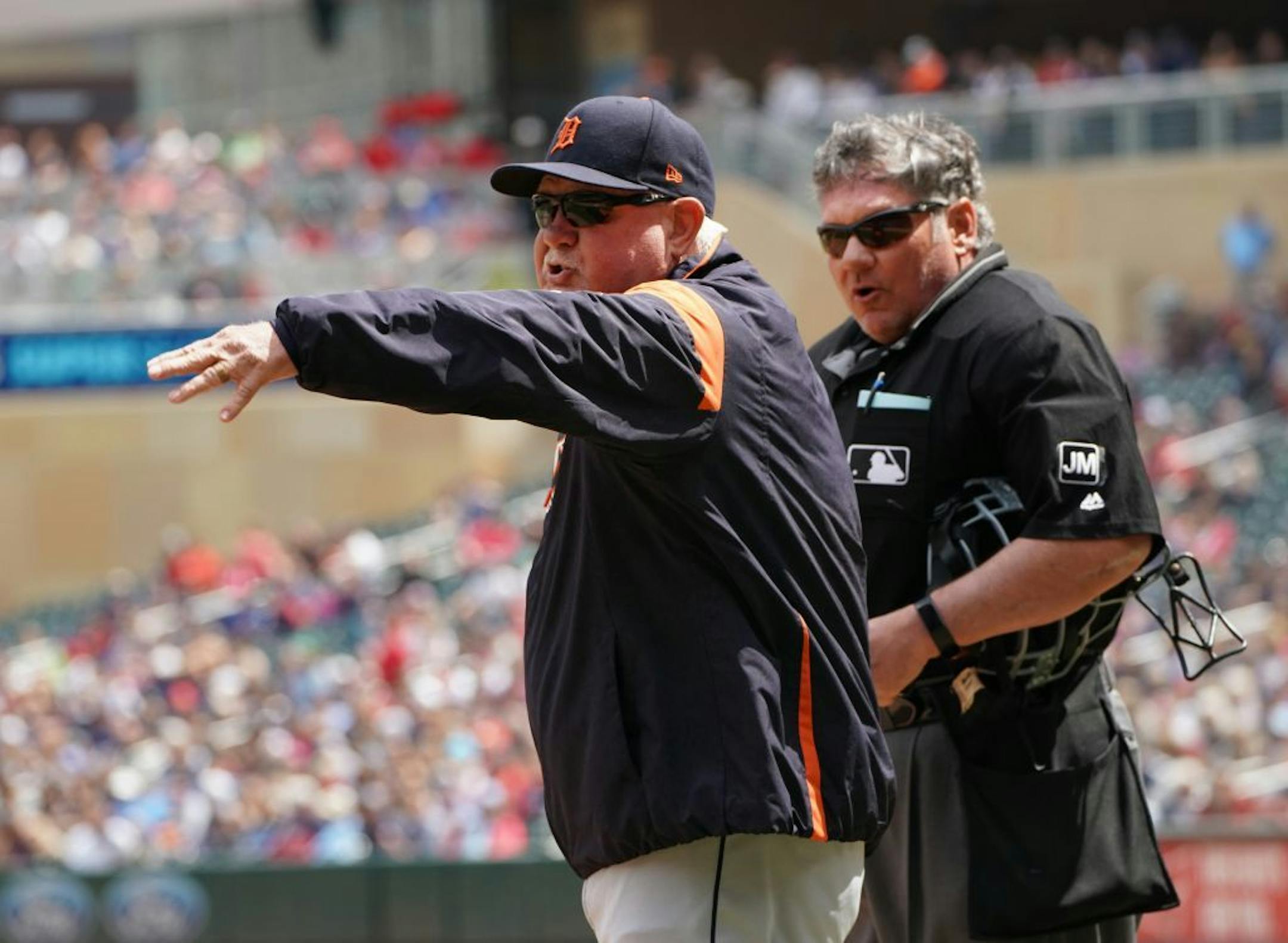 Detroit Tigers manager Ron Gardenhire was ejected in the third inning during a game against the Minnesota Twins at Target Field on Saturday, May 11, 2019.