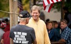Jason Lewis spoke to the crowd at Reagan Day at the Ranch, a Republican event held annually in Taylors Falls, in Chisago County.