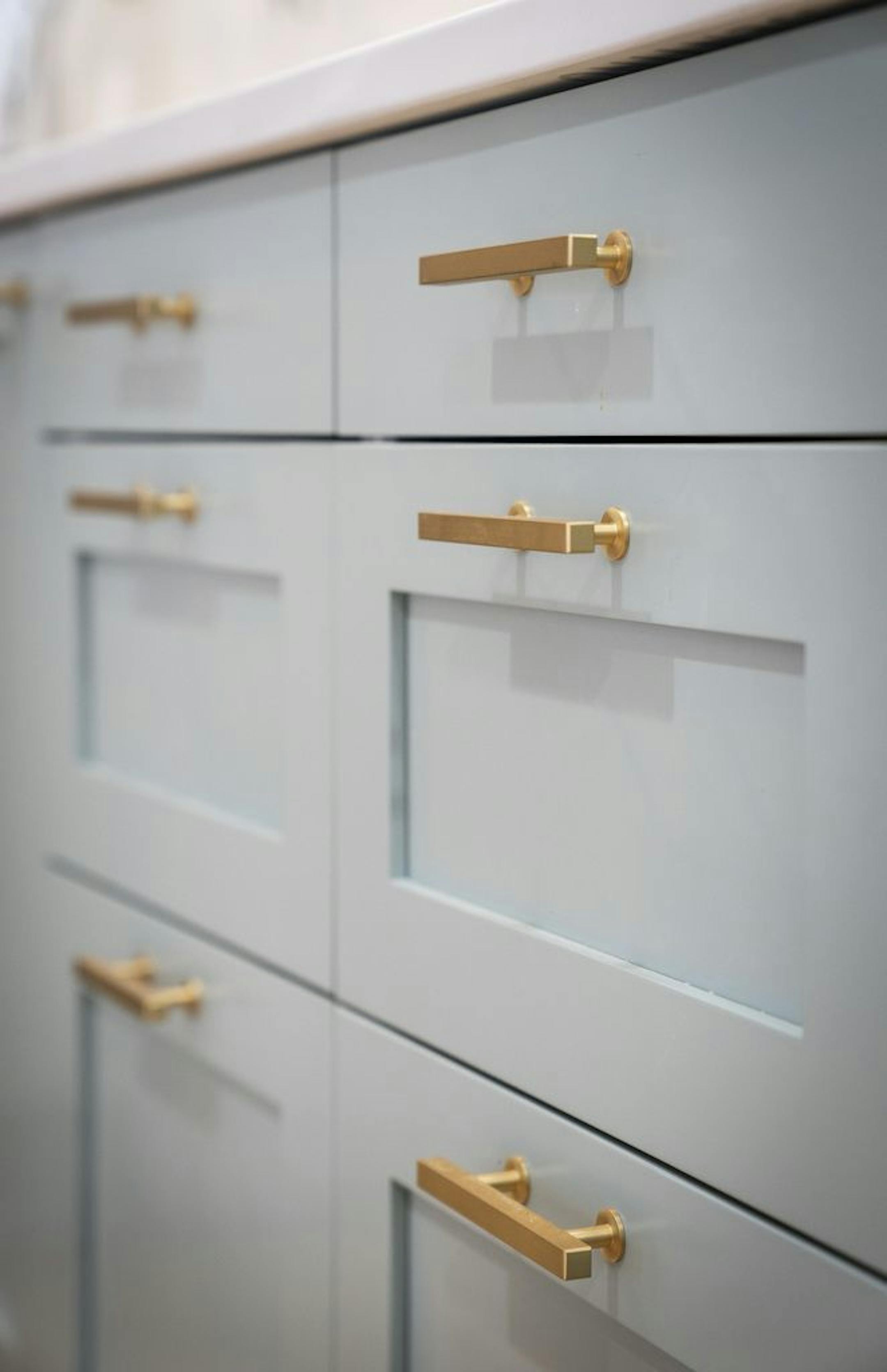 Custom fronts face Ikea cabinets.