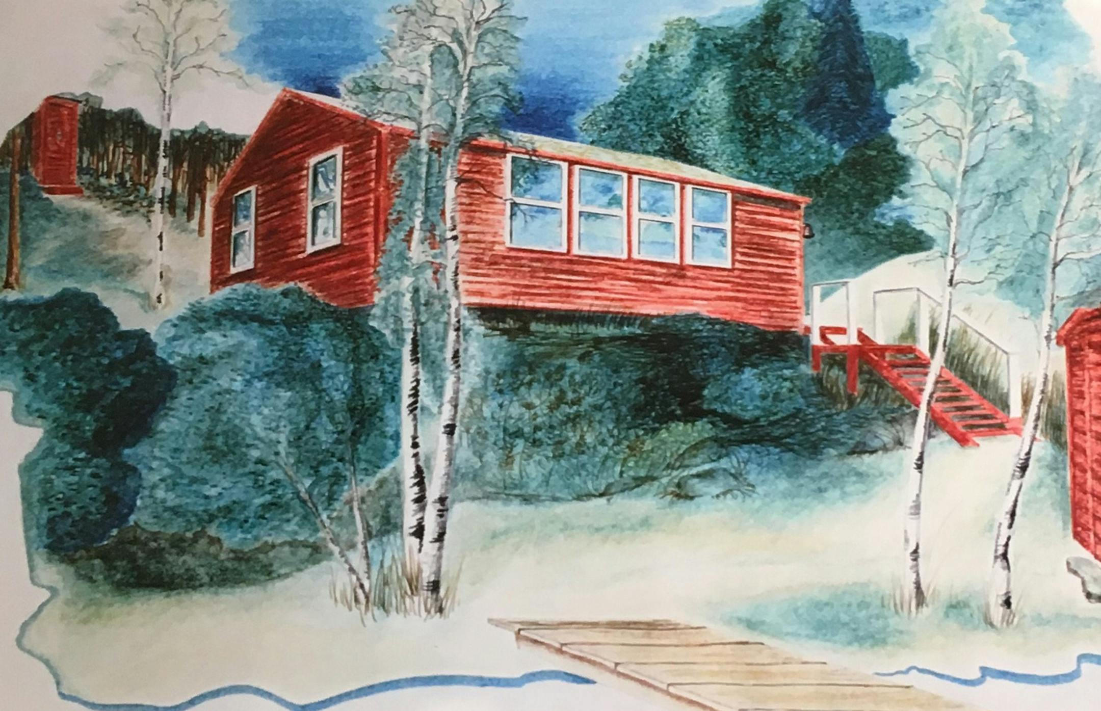 Painting by Bruce Johnson Sr., nephew of cabin owner Nathan Johnson.