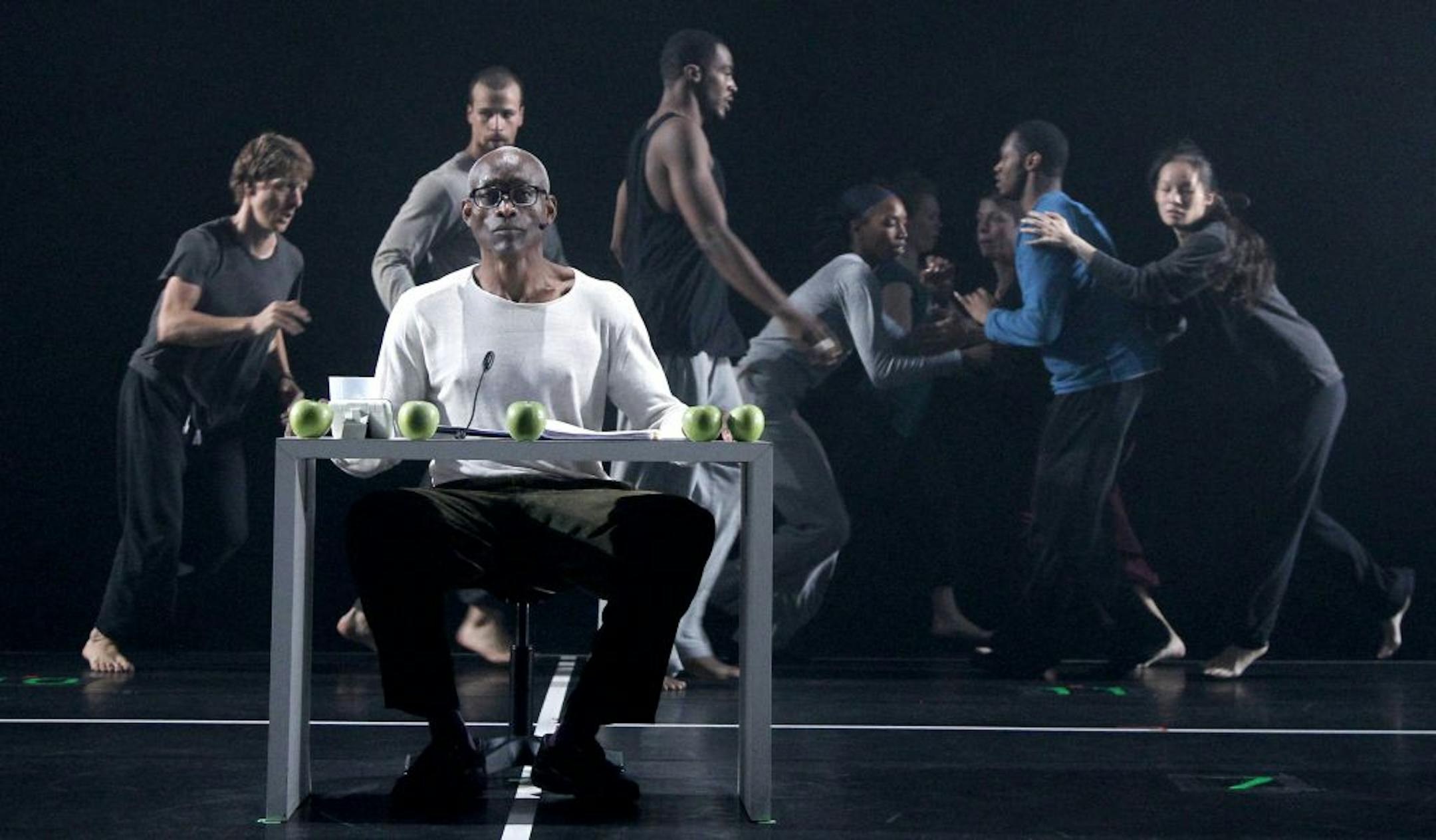 Bill T. Jones, performs his "life piece" during a recent residency week at the Walker.