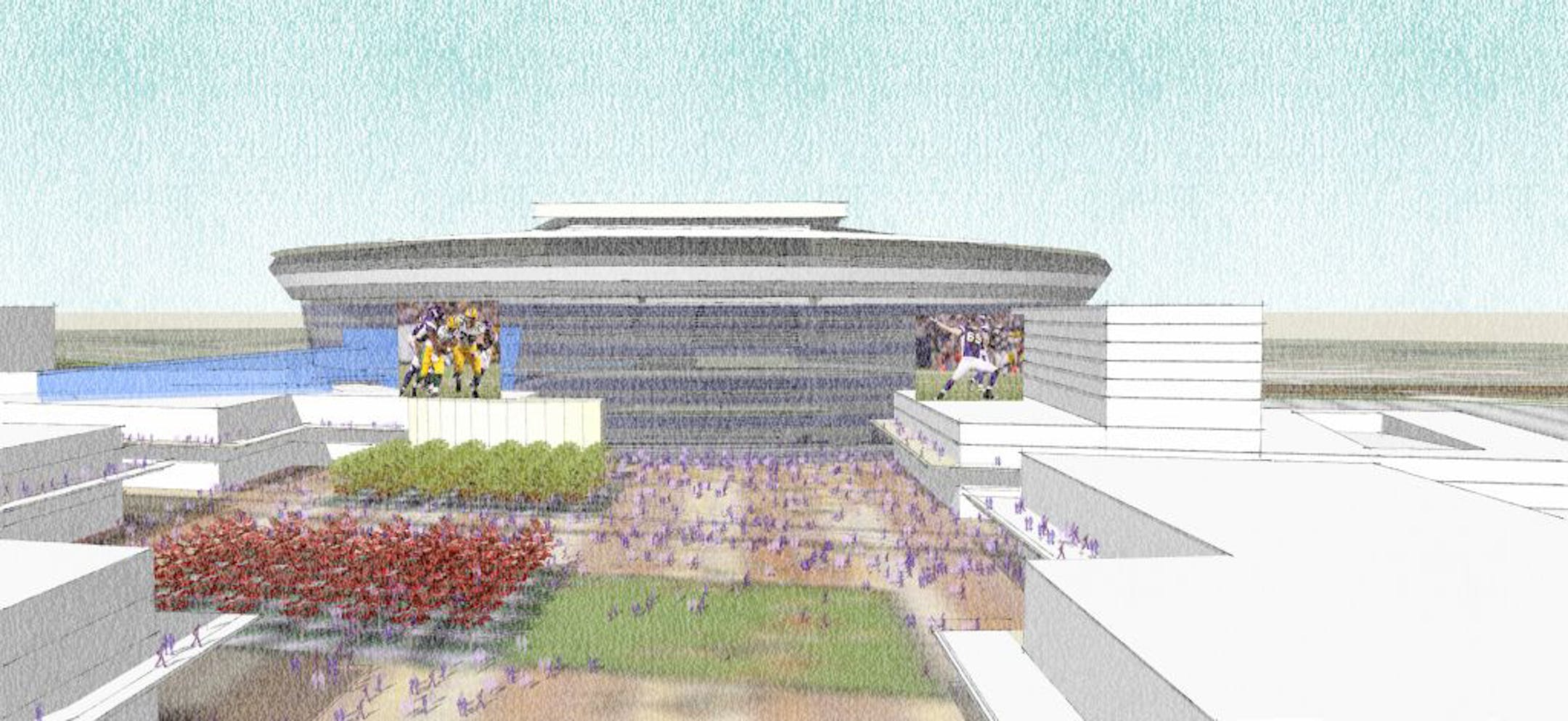 Drawing of proposed Vikings stadium in Arden Hills.