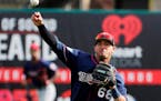 Minnesota Twins' Bengie Gonzalez throws during a spring training workout in Fort Myers on Feb. 21, 2017