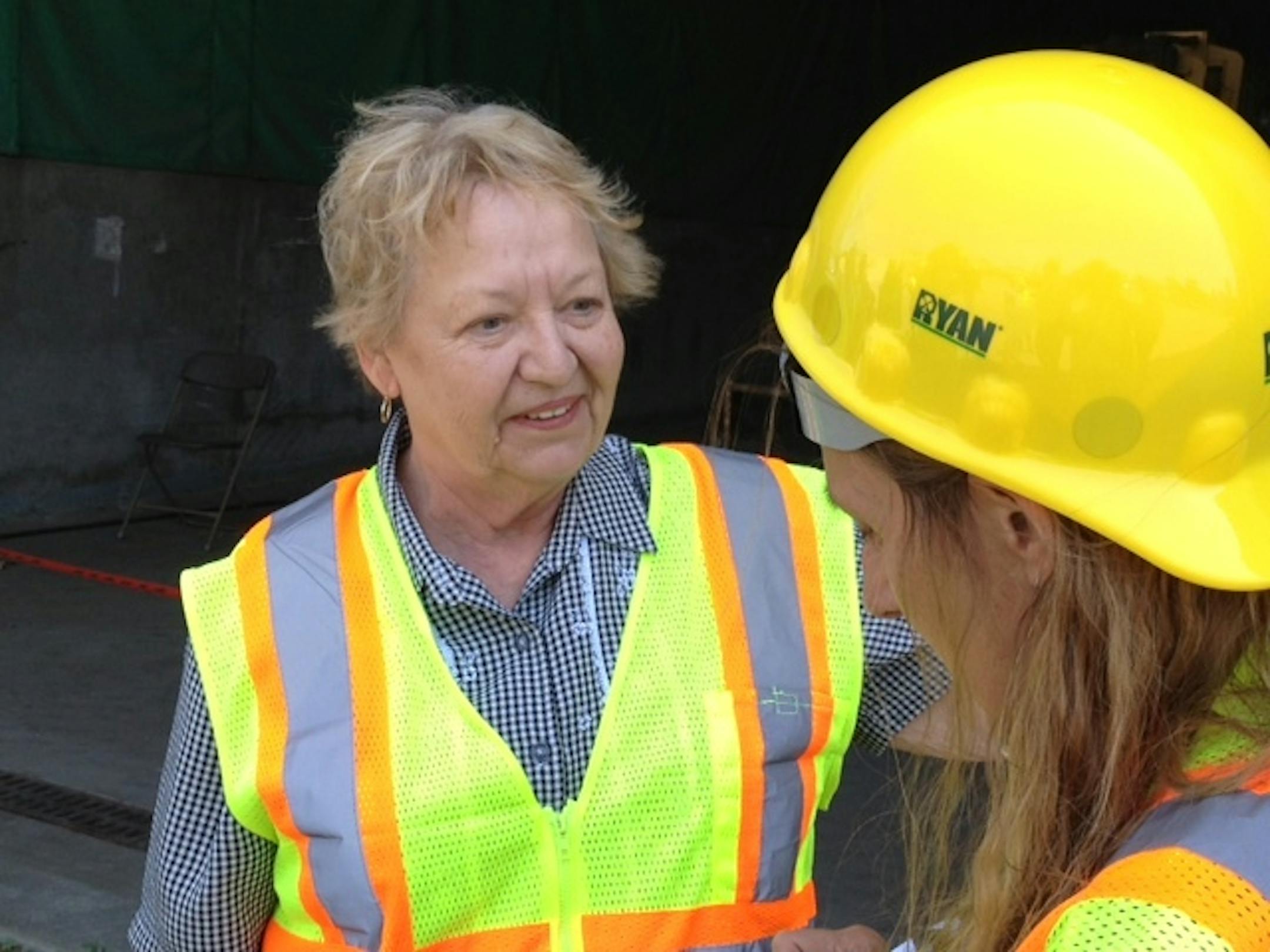 Darlene Lewis, who worked two years for Gillette as a quality control technician, talks to reporters after touring the old factory, which is scheduled for demolition. The site will be home for the Saints ballpark in downtown St. Paul.