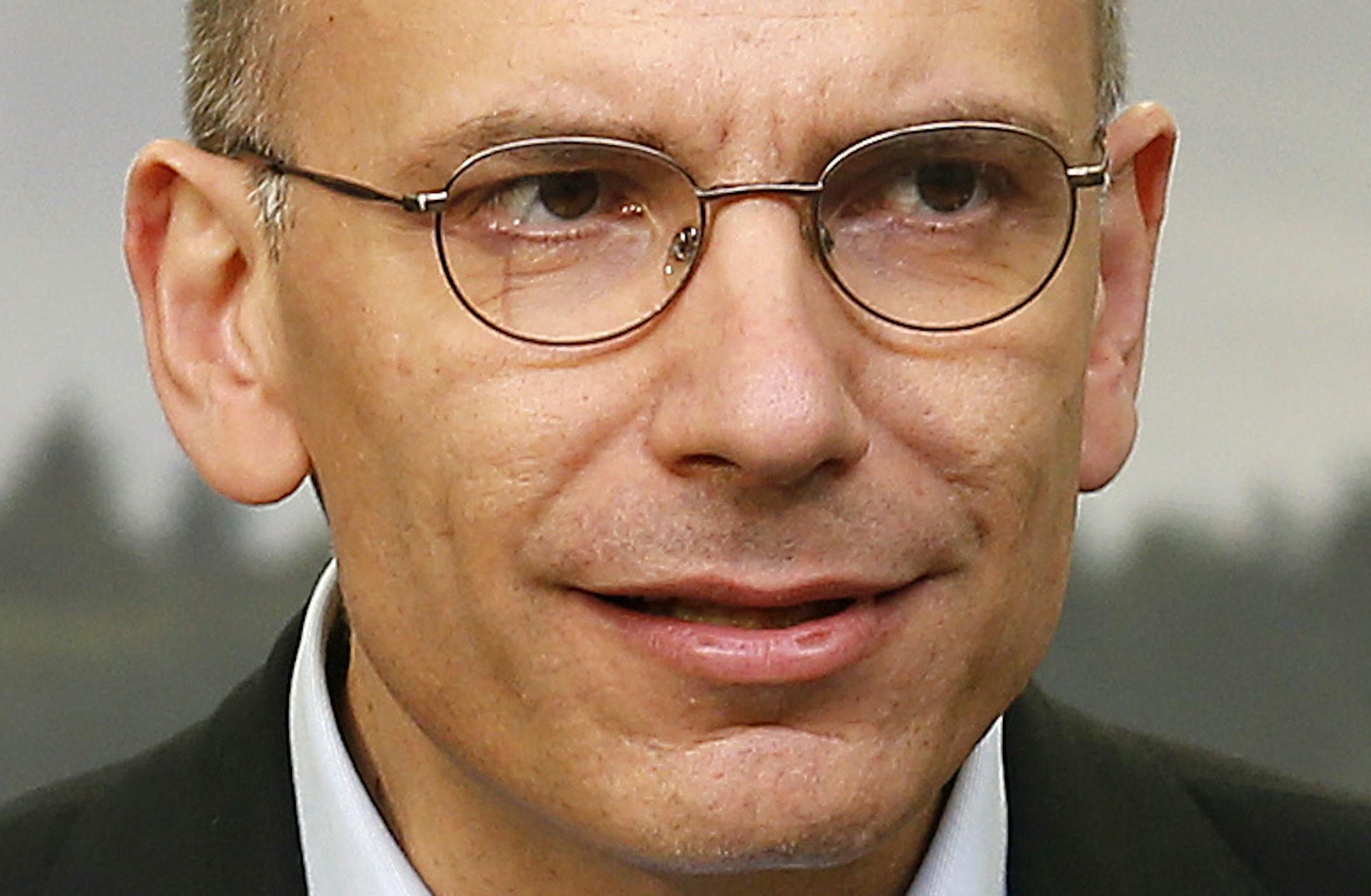 Italian Prime Minister Enrico Letta speaks during a media conference at the G-8 summit at the Lough Erne golf resort in Enniskillen, Northern Ireland, on Tuesday, June 18, 2013. The final day of the G-8 summit of wealthy nations is ending with discussions on globe-trotting corporate tax dodgers, a lunch with leaders from Africa, and suspense over whether Russia and Western leaders can avoid diplomatic fireworks over their deadlock on Syriaís civil war. (AP Photo/Kerim Otken, Pool)