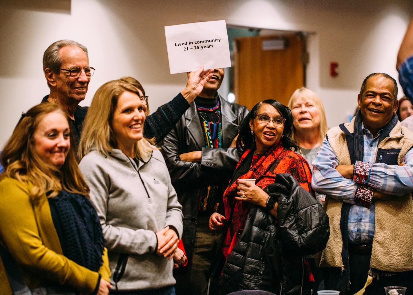 Some of the people who attended the community dinner Tuesday at the Chaska Event Center.