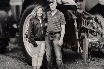 Moorhead's Noreen Thomas, with husband, Lee, has won a two-year grant to figure out how to turn food waste into fertilizer. CREDIT: Alice McCabe