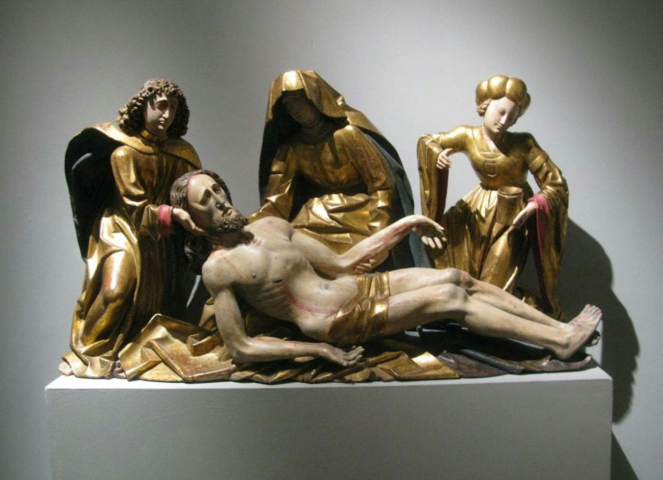 Carved and painted about 1490 by Hans Schnatterpeck, "The Lamentation of Christ" is a dynamic Late Gothic expression of Christian piety and grief including such realistic touches as painted tears and bloodstains.