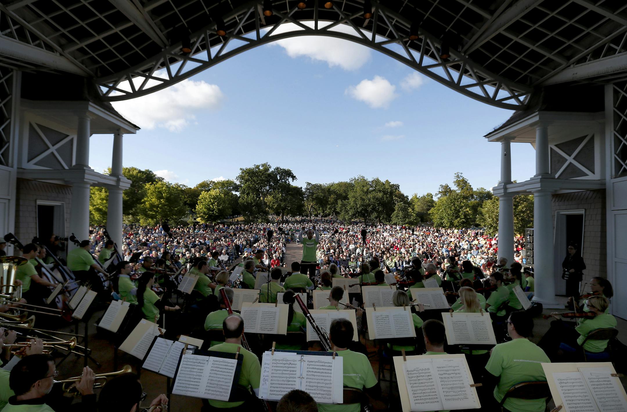 More than 7,000 people turned out for a free Minnesota Orchestra performance, conducted by Manny Laureano, at the Lake Harriet Bandshell Sept. 15.