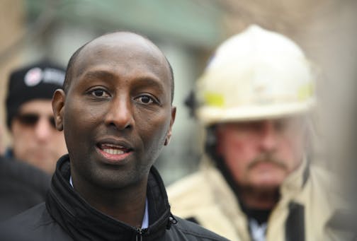 Rep. Mohamud Noor, DFL-Minneapolis, pictured after the fatal November 2019 fire, plans to renew efforts to require property owners to add sprinklers to most high-rise buildings.