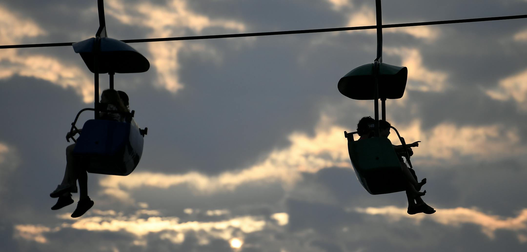 Fairgoers took a ride on the Sky Glider.