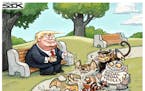 Sack cartoon: Trump and the trolls