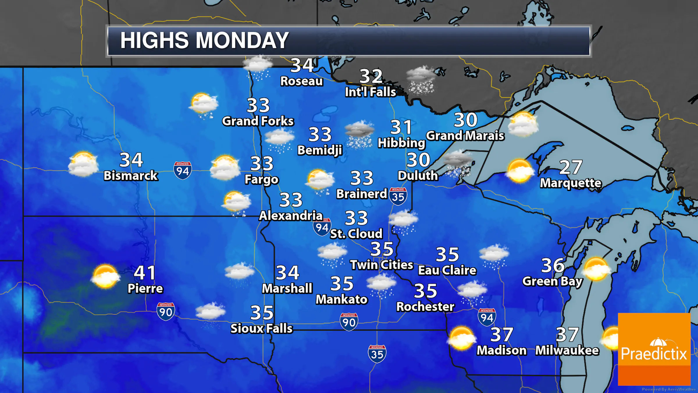 Rain & Snow Showers Monday Afternoon