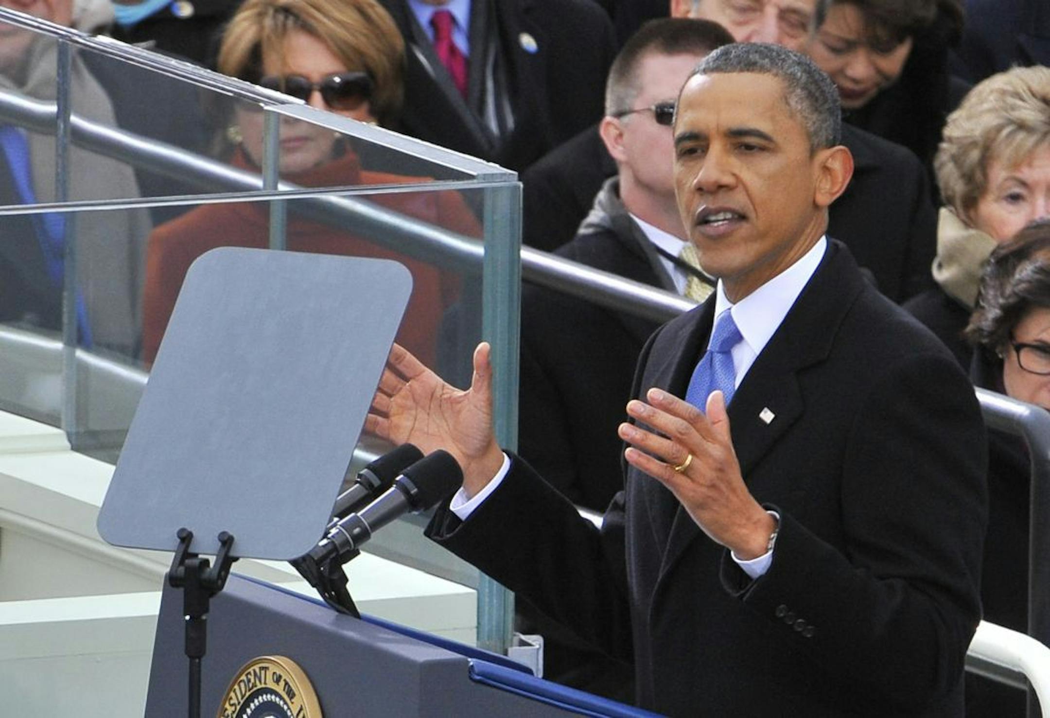 U.S. President Barack Obama gives his inaugural address at the U.S. Capitol in Washington, D.C., Monday, January 21, 2013.