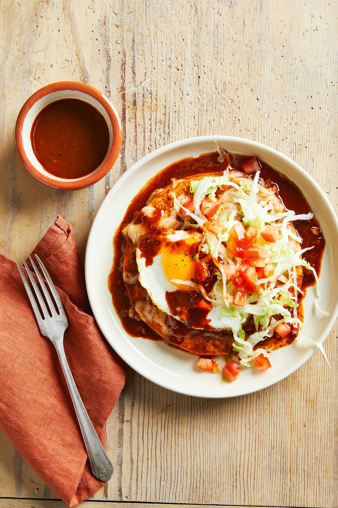 Provided: Red Chile Stacked Enchiladas from""Smithsonian American Table," by Lisa Kingsley in collaboration with the Smithsonian Institution (Harvest, 2023).