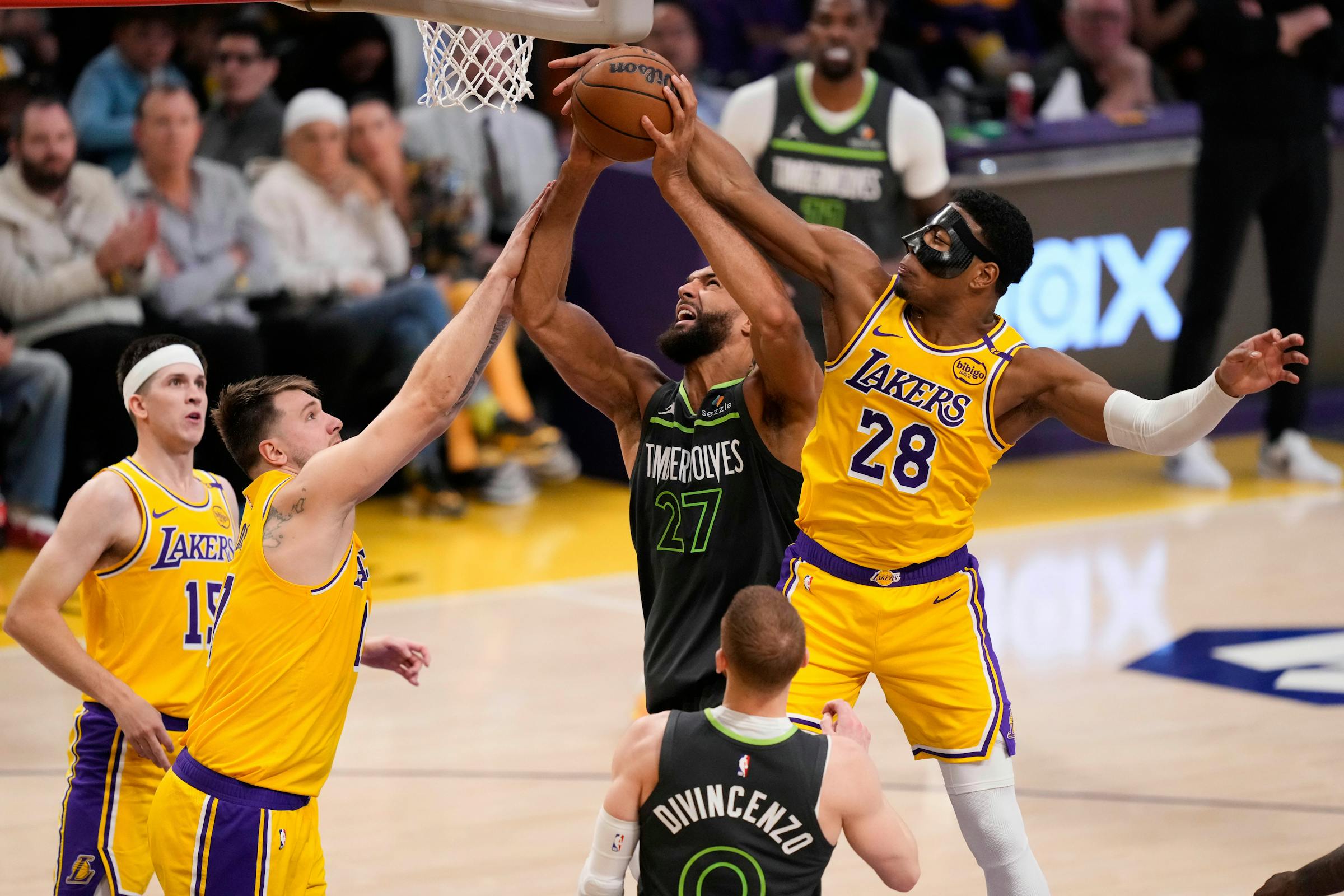 Rudy Gobert had 27 points and 24 rebounds in the Timberwolves' Game 5 victory over the Lakers in Los Angeles, ending the playoff series.