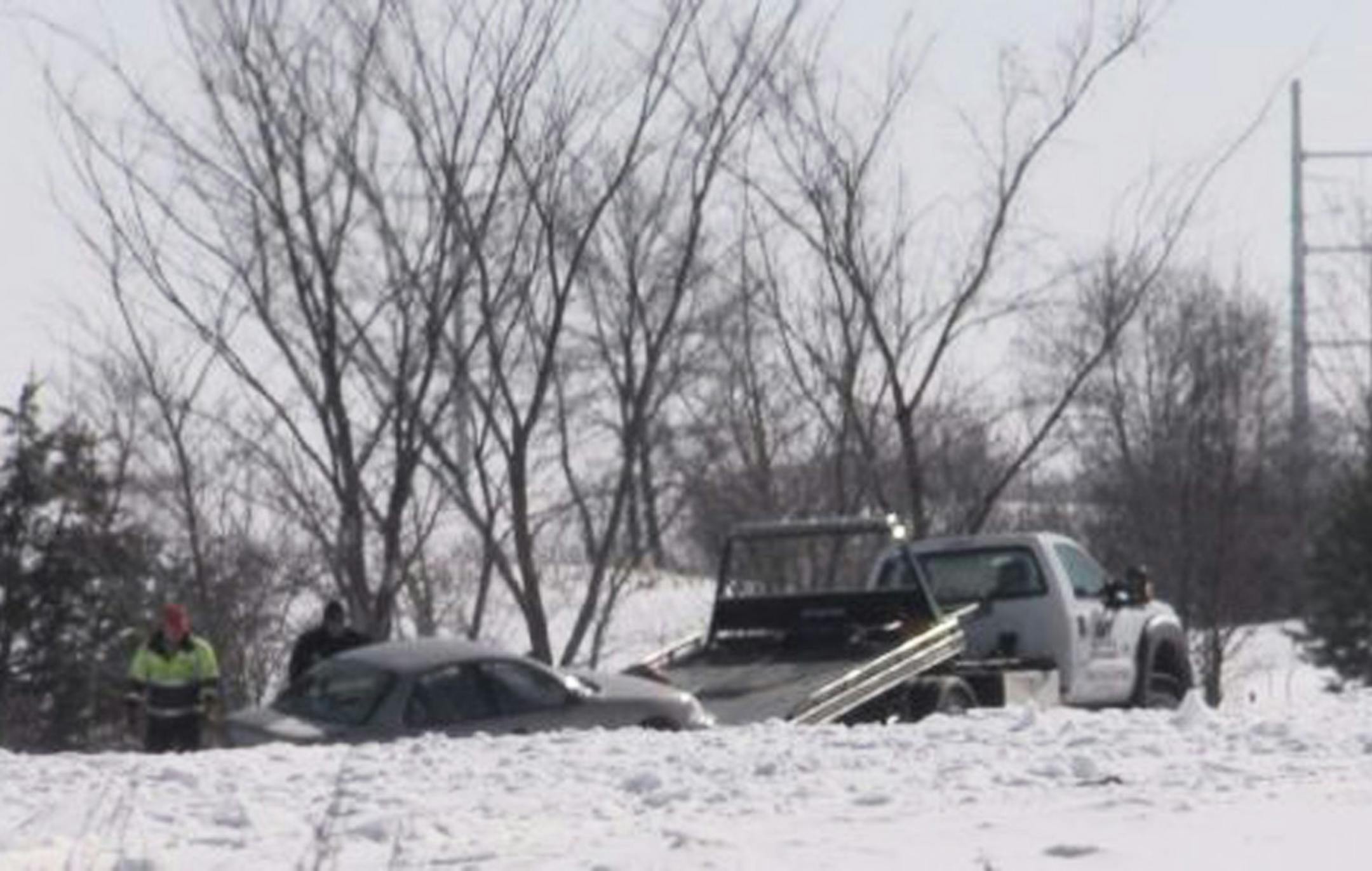 This car being removed from outside 3140 50th Av. SE near Alexandria, Minn., on Feb. 25, 2014, was what drew suspicions Monday night.
