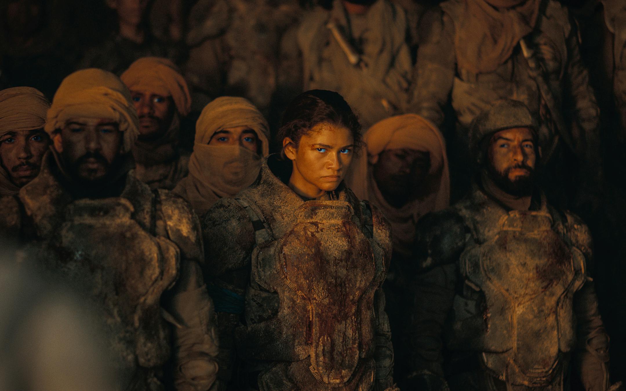photo of Zendaya, surrounded by extras