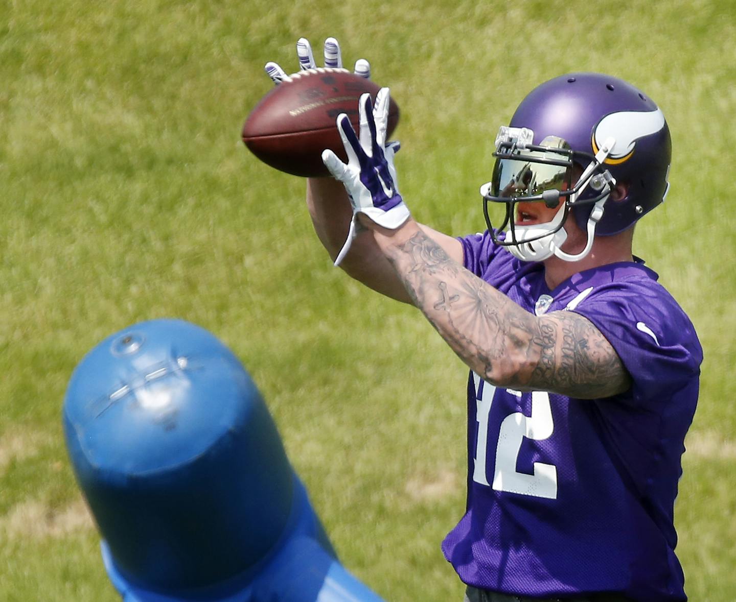 Minnesota Vikings tight end Kyle Rudolph (82) during the second day of Minicamp at Winter Park. ] CARLOS GONZALEZ cgonzalez@startribune.com - June 17, 2015, Eden Prairie, MN, Winter Park, NFL, Minnesota Vikings Minicamp ORG XMIT: MIN1506171429580931