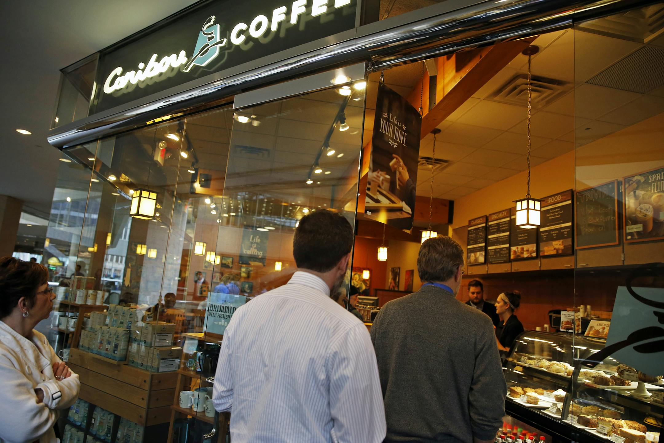 Caribou Coffee shops are turning 25 on Thursday. Pictured is the location in the U.S. Bank building in downtown Minneapolis. (RICHARD TSONG-TAATARII/Star Tribune file photo)