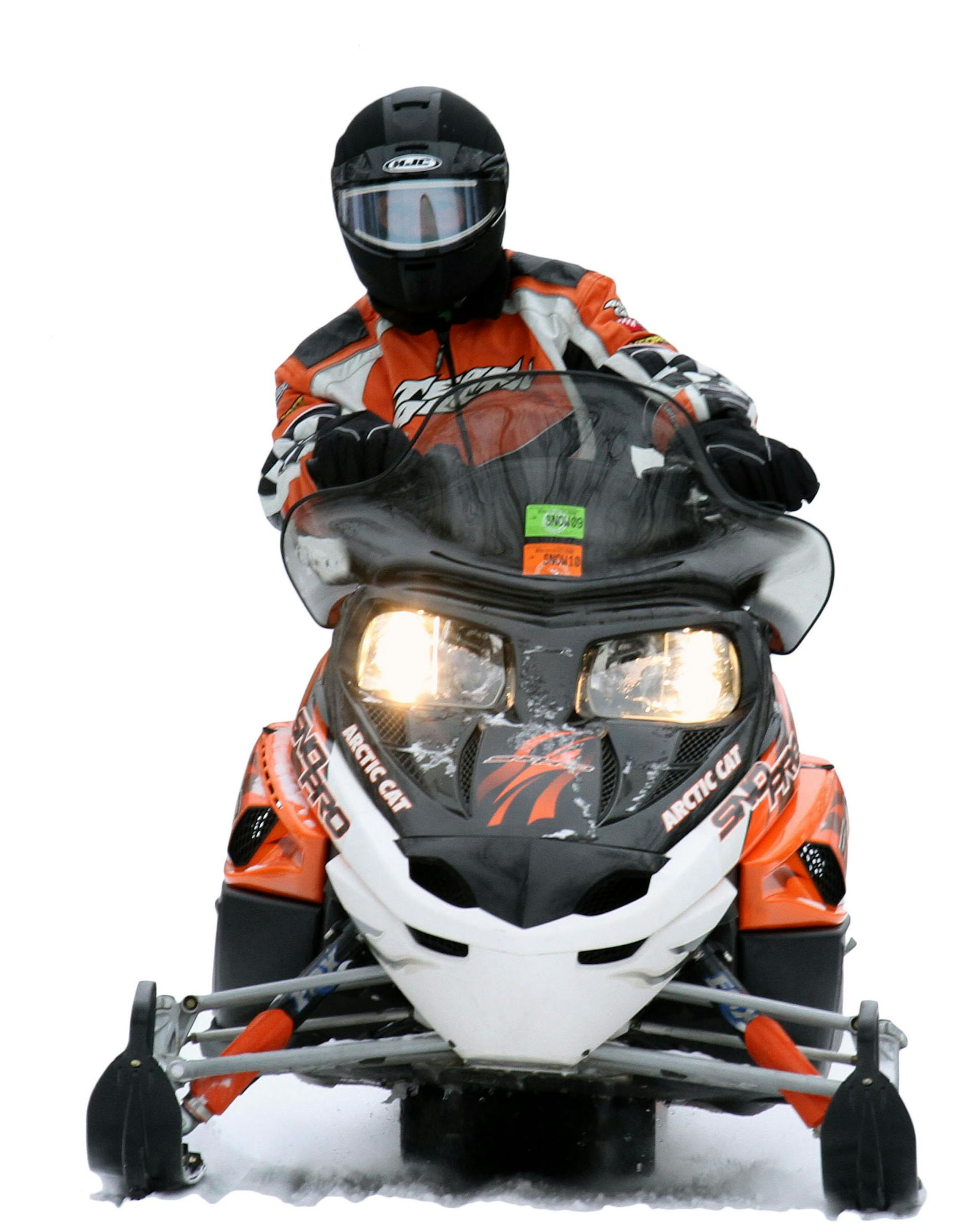 BRUCE BISPING ‚Ä¢ bbisping@startribune.com Lake Minnetonka, MN., Saturday, 12/18/10] (left to right) Ryan and Dale Haug of Mound enjoyed the Luce Line Trail just north of Stubs Bay, Lake Minnetonka on their Artic Cat snowmobiles. ORG XMIT: MIN2014012709512005