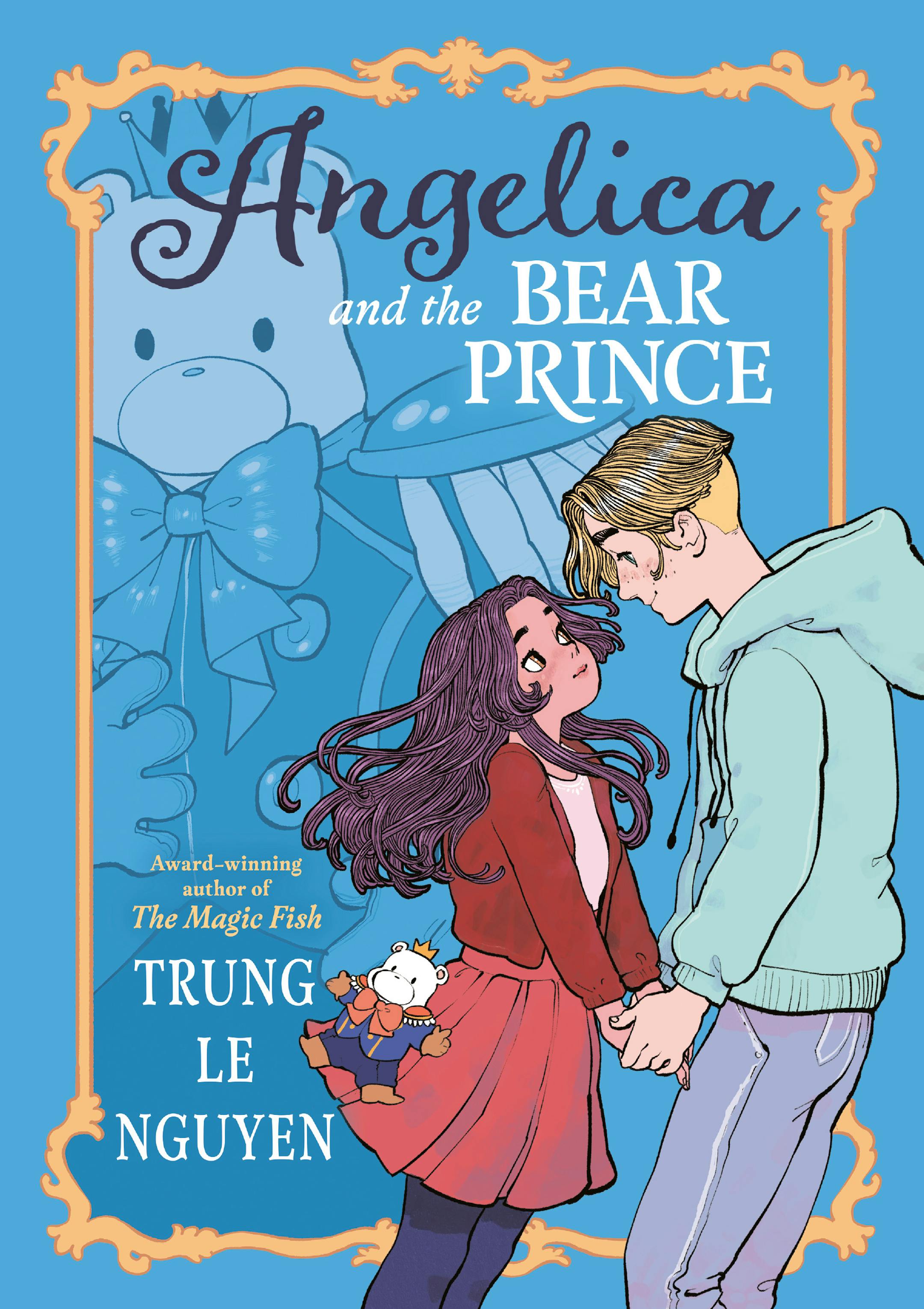 cover of Angelica and the Bear Prince is a cartoon of two young people, seemingly about to kiss