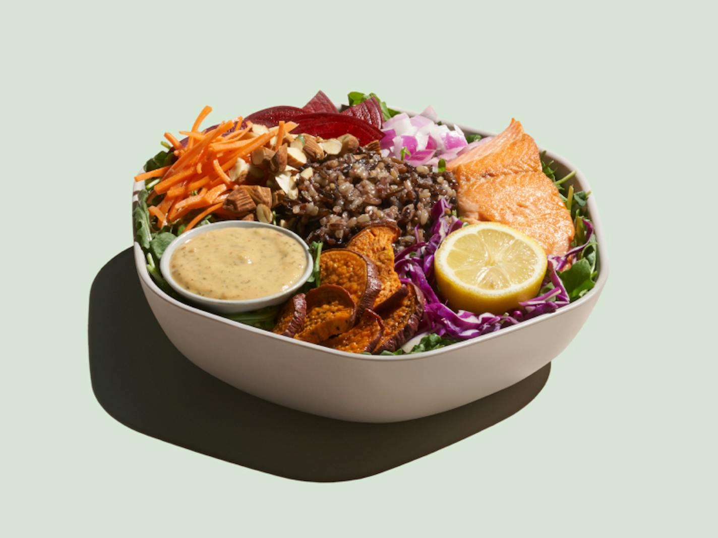 The 'Chef Ann Kim Bowl' at Sweetgreen features steelhead trout and wild rice