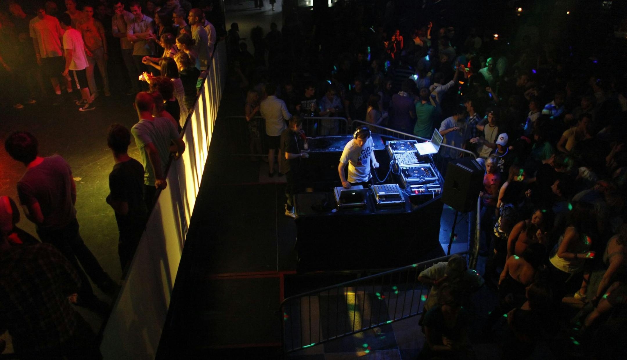 Anthony Souffle • anthony.souffle@startribune.com Minneapolis, Minn - July 11, 2009 - ] DJ Soviet Panda works the sound equipment during the Too Much Love dance party Saturday evening at the night club 1st Ave. in downtown Minneapolis.