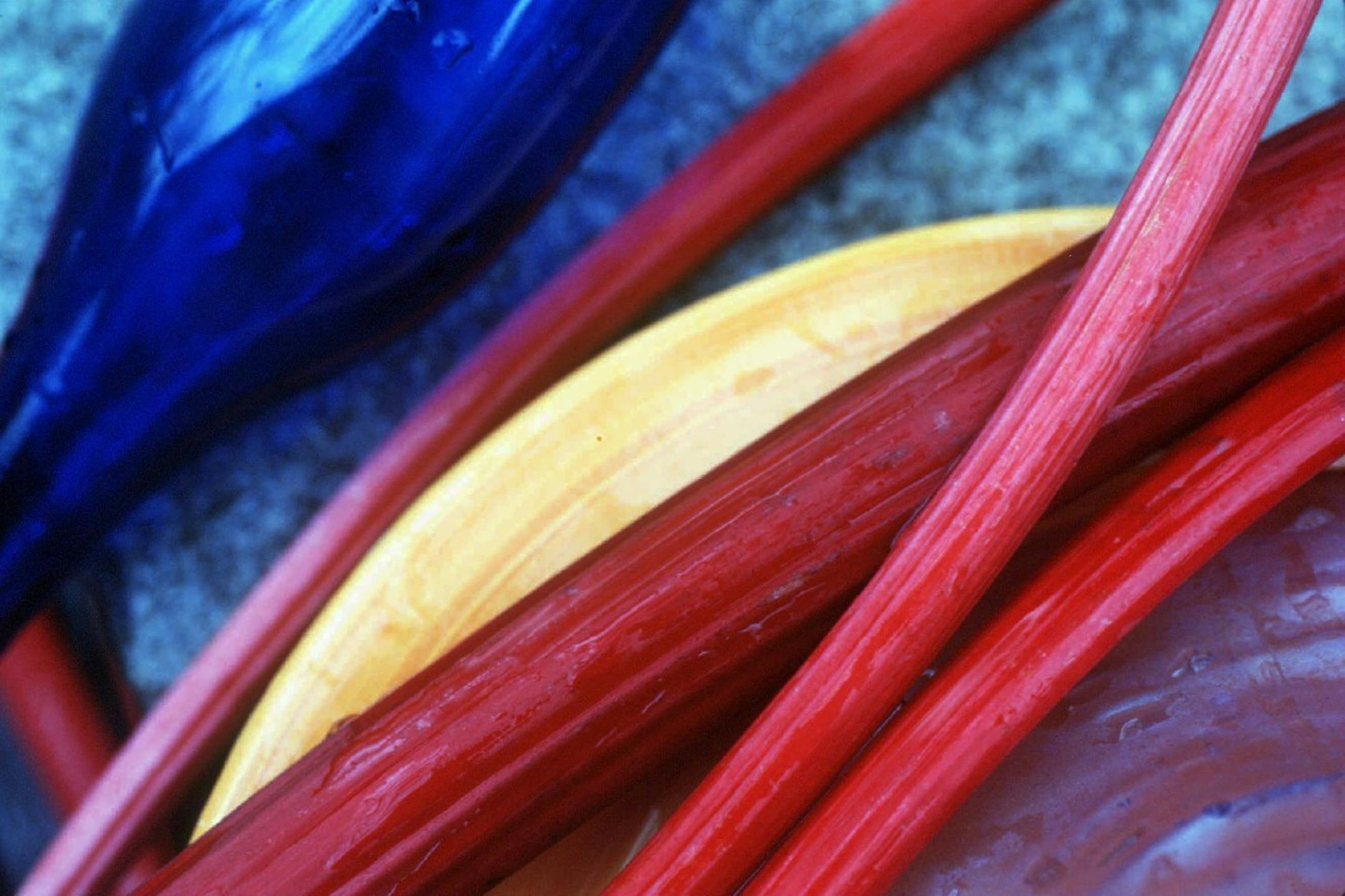 Rhubarb, a native of the North, is just coming into season. The colorful stalks and tart flavor liven up spring dishes.