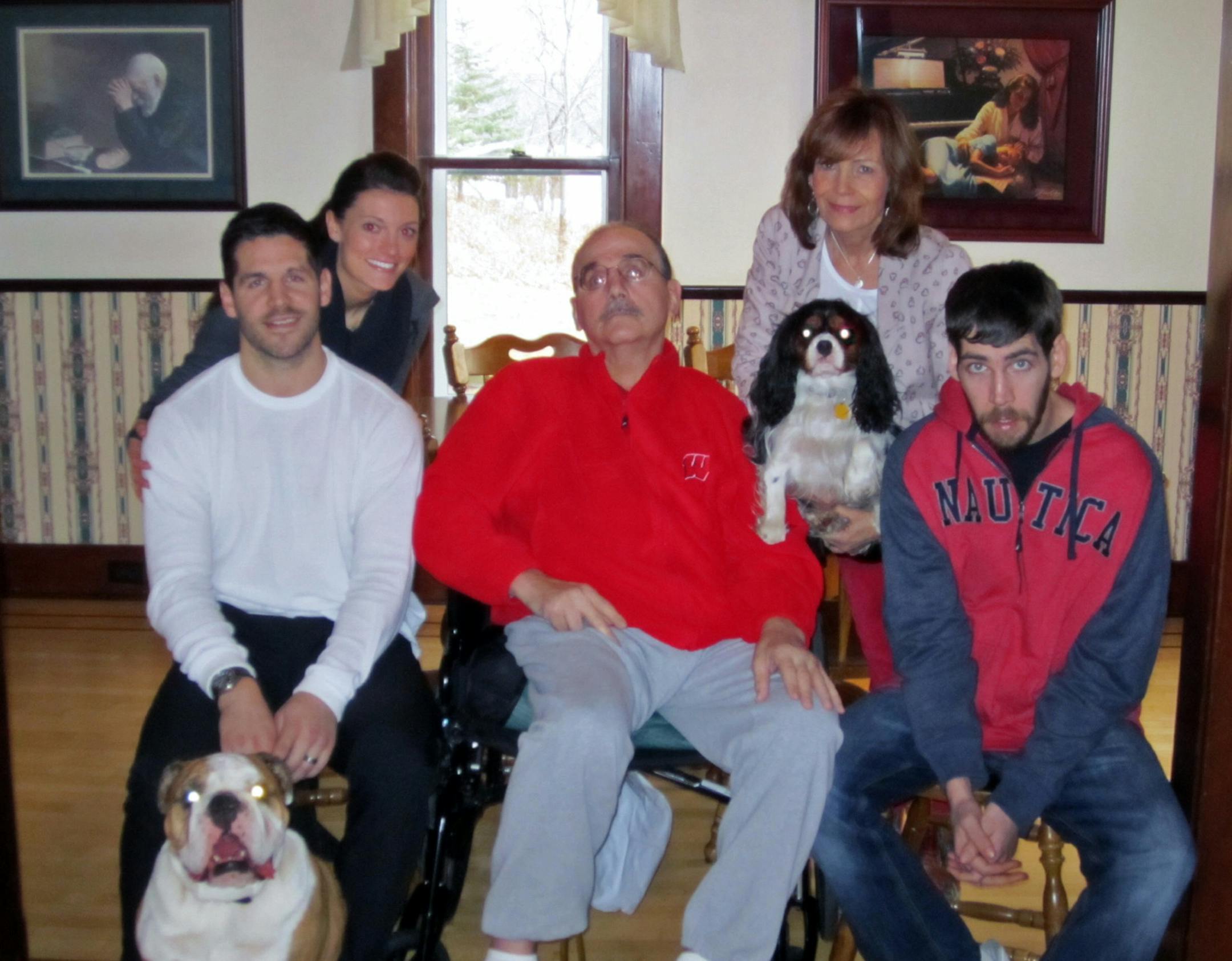 Jake Dowell and his wife Carly (left) with his mother, Vicki, father John and brother Luke Dowell. Photos are courtesy of the Dowell family.