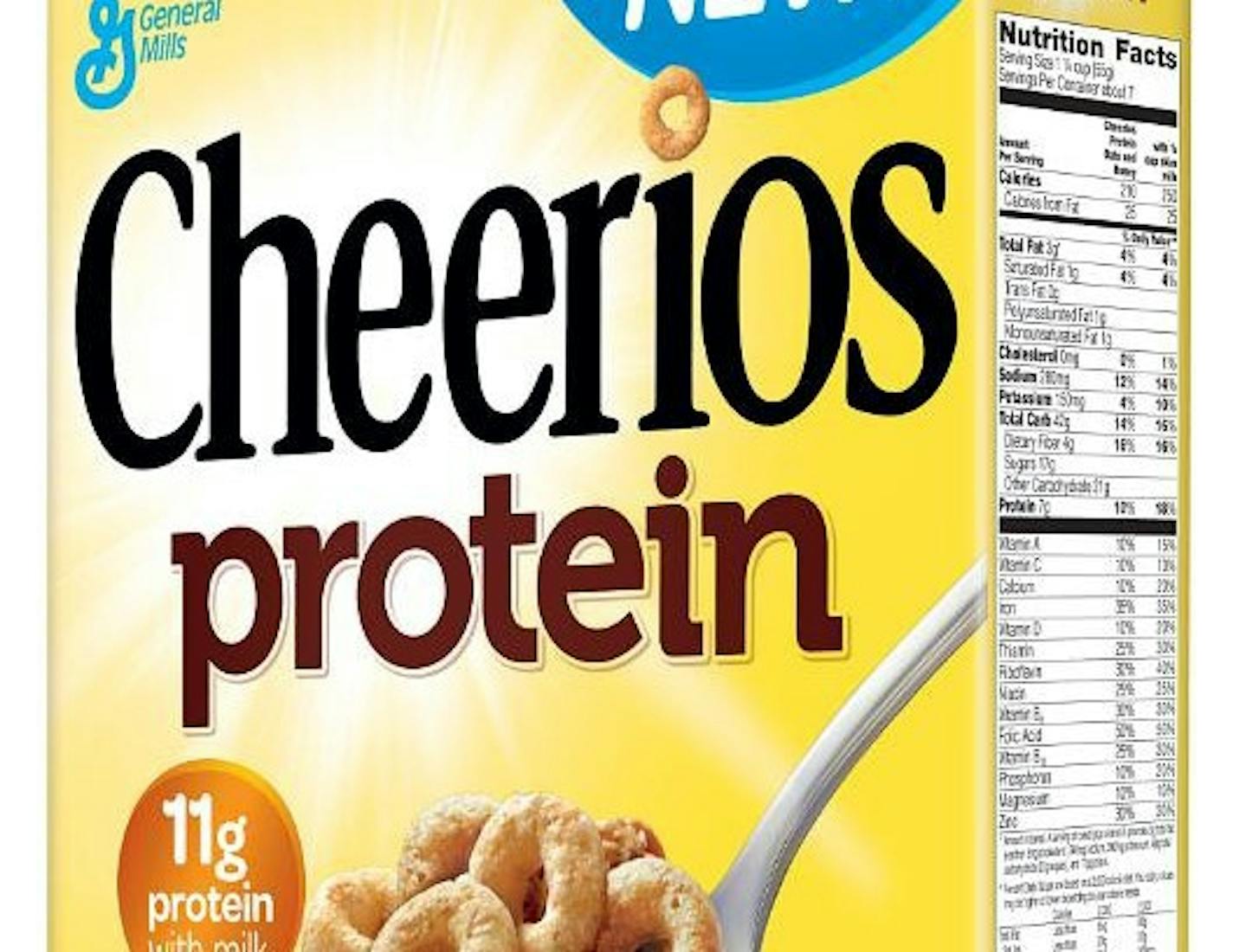 General Mills agreed to change some of the description of the protein content on Cheerios Protein cereal, shown here at the time of its introduction in 2014.