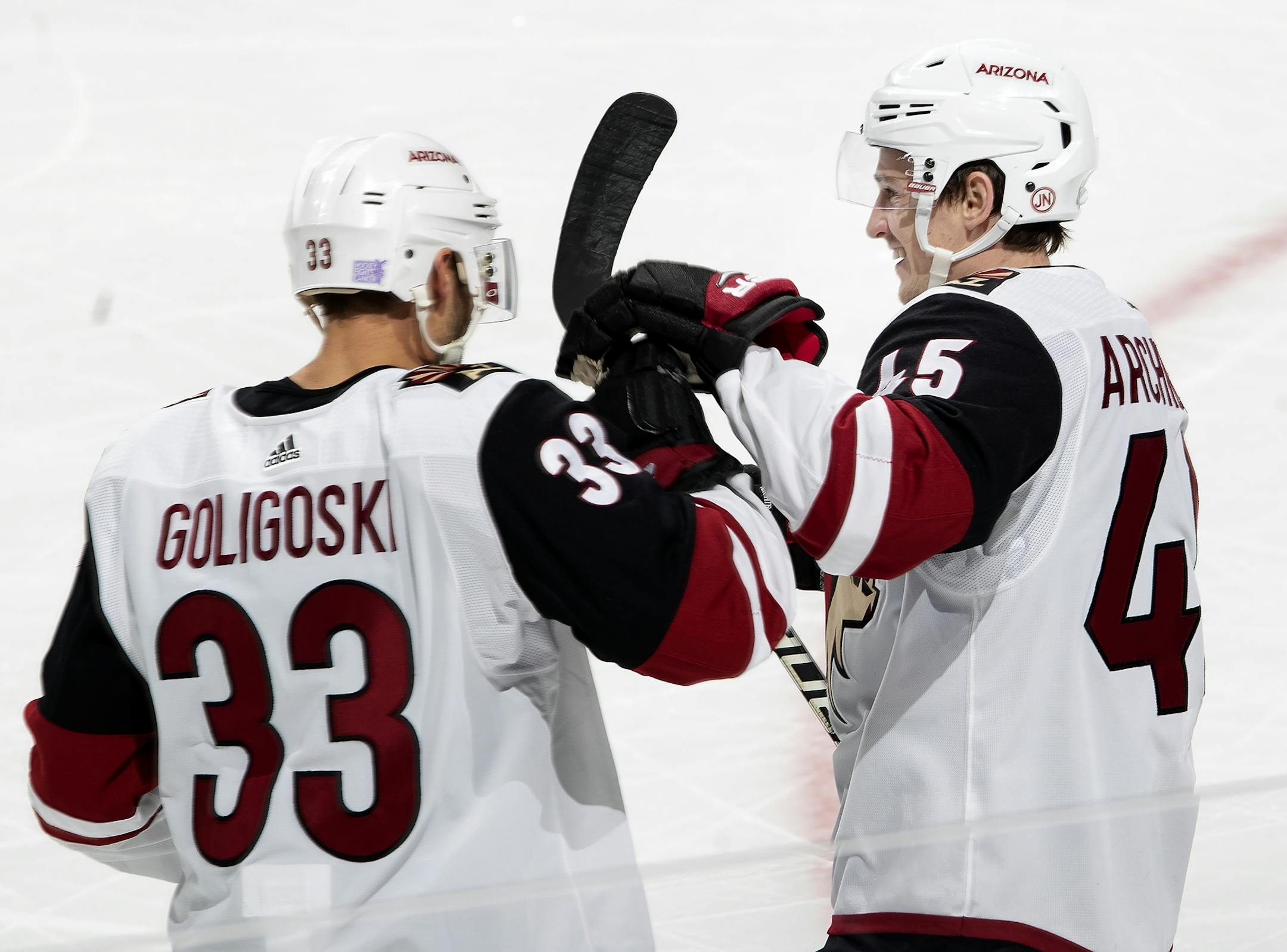 Josh Archibald celebrated after scoring his second goal in the third period.