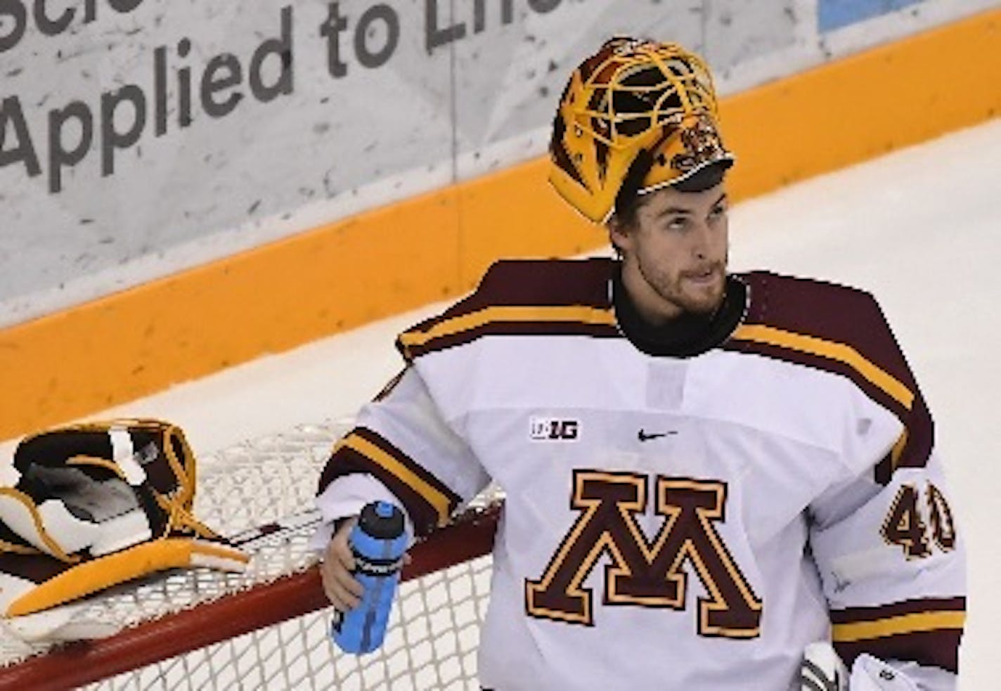 Former Gophers goalie Mat Robson was at Xcel Energy Center on Tuesday, taking in the Wild's game against the Avalanche. He didn't participate in the team's morning skate but is expected at some point to get on the ice with the players.