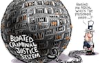 Sack cartoon: Criminal justice