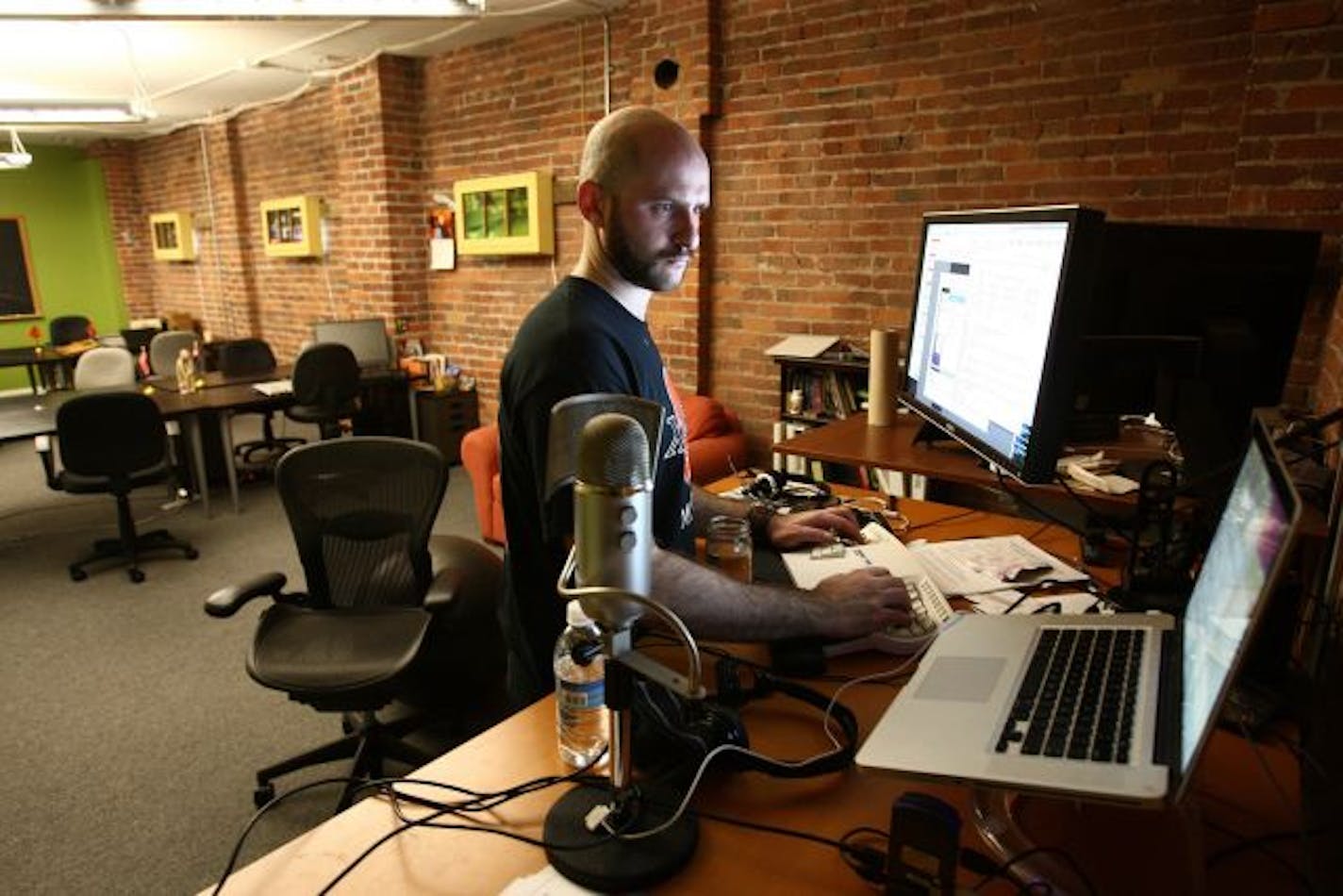 A telecommuter in Seattle, Wash.