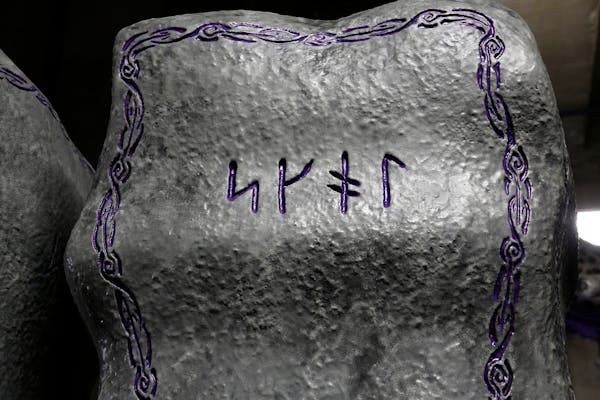 Runestone expert Henrik Williams and Brett Taber have partnered on a project to explain the Vikings myths to fans, through runic symbols on the "ship"