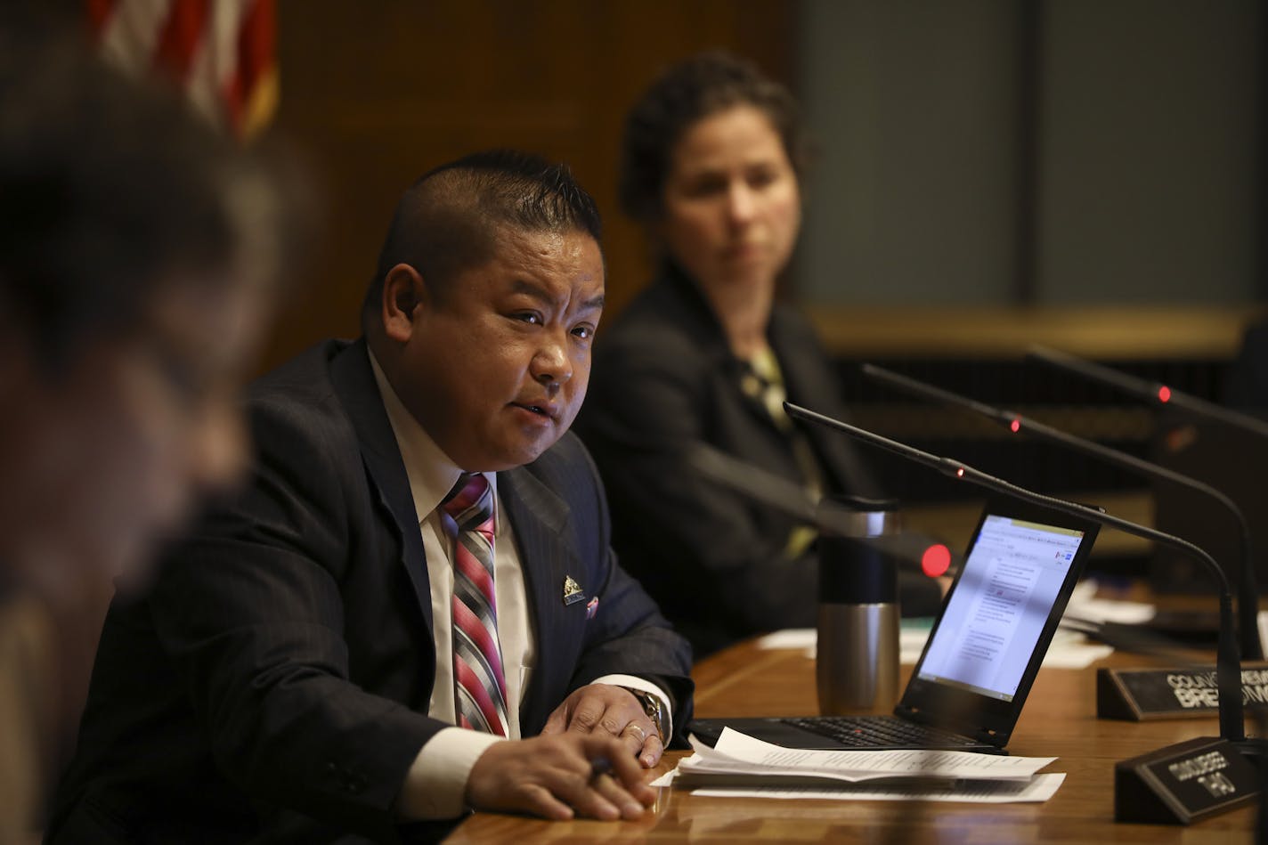 St. Paul councilmember Dai Thao asked Finance Director Todd Hurley a question about the Frank Baker settlement before the council voted to approve it. ] JEFF WHEELER &#xef; jeff.wheeler@startribune.com With little fanfare, the St. Paul City Council Wednesday afternoon, April 5, 2017, formally approved the record $2 million settlement with Frank Baker, the innocent man kicked by a police officer and attacked by a police dog.