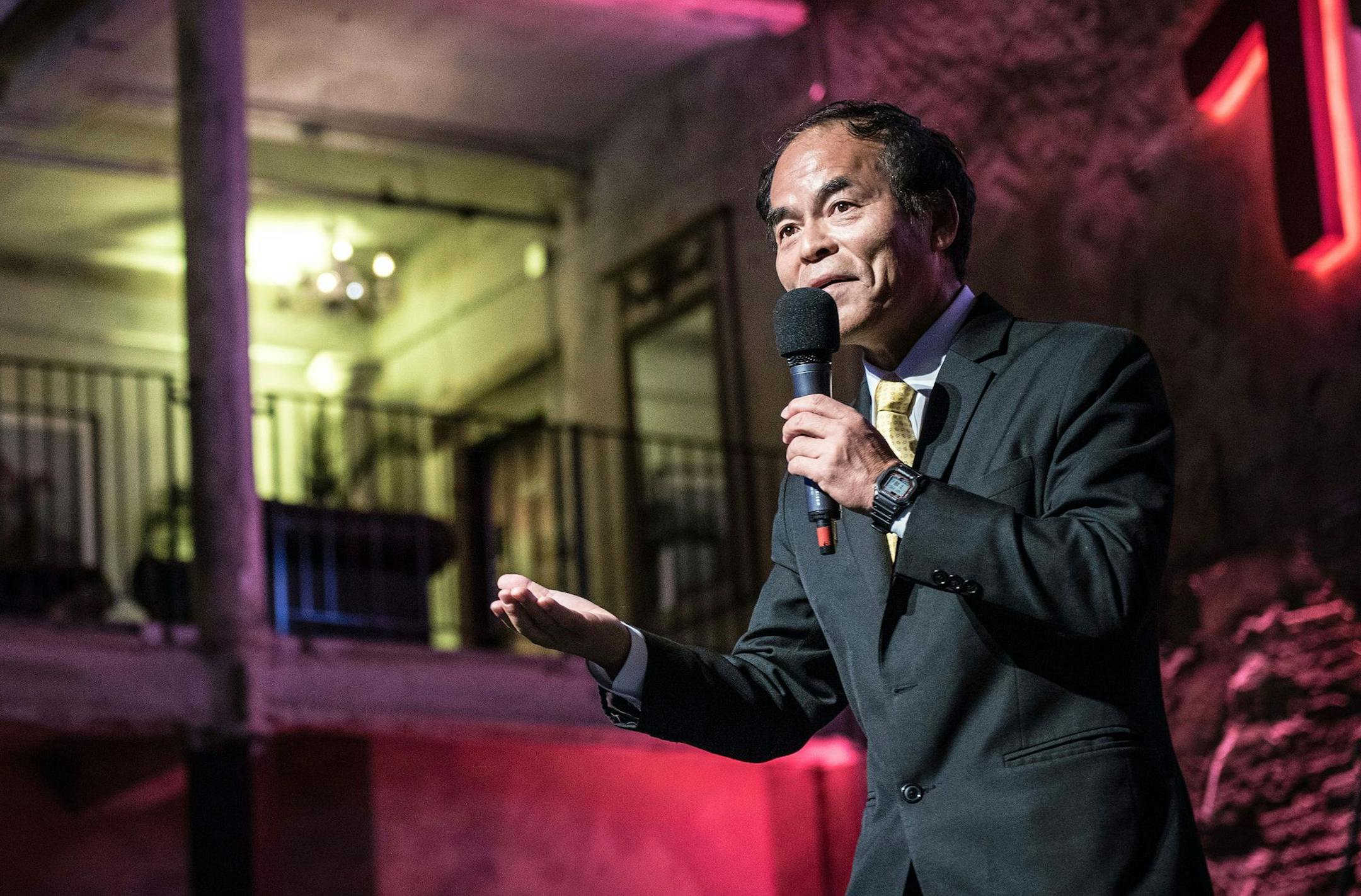 Shuji Nakamura, the Nobel Prize-winning Elvis of the LED lighting revolution, spoke to several hundred industry people at an event at the artfully well-lit Aria event center in the North Loop.