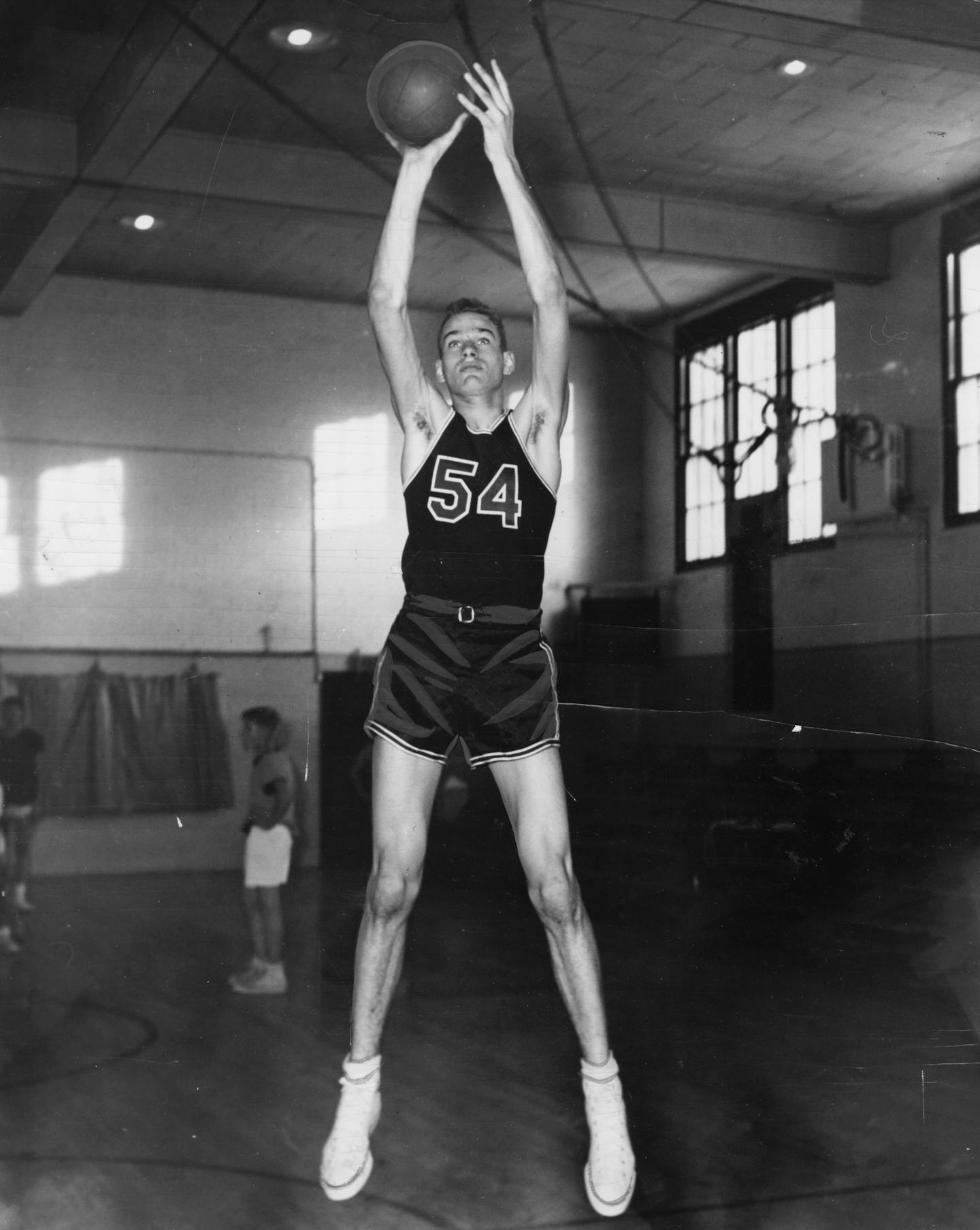 New Prague High School's Ron Johnson in January 1956.