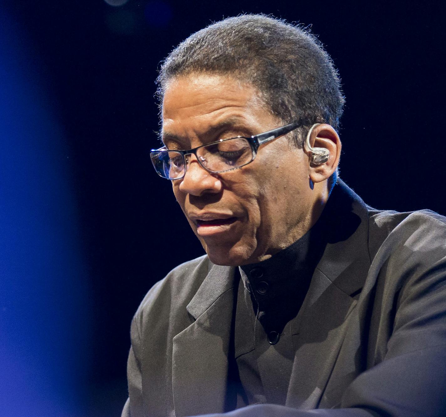 US pianist Herbie Hancock performs on the stage of the Auditorium Stravinski during the 51st Montreux Jazz Festival, in Montreux, Switzerland Sunday, July 2, 2017. (Cyril Zingaro/Keystone via AP)