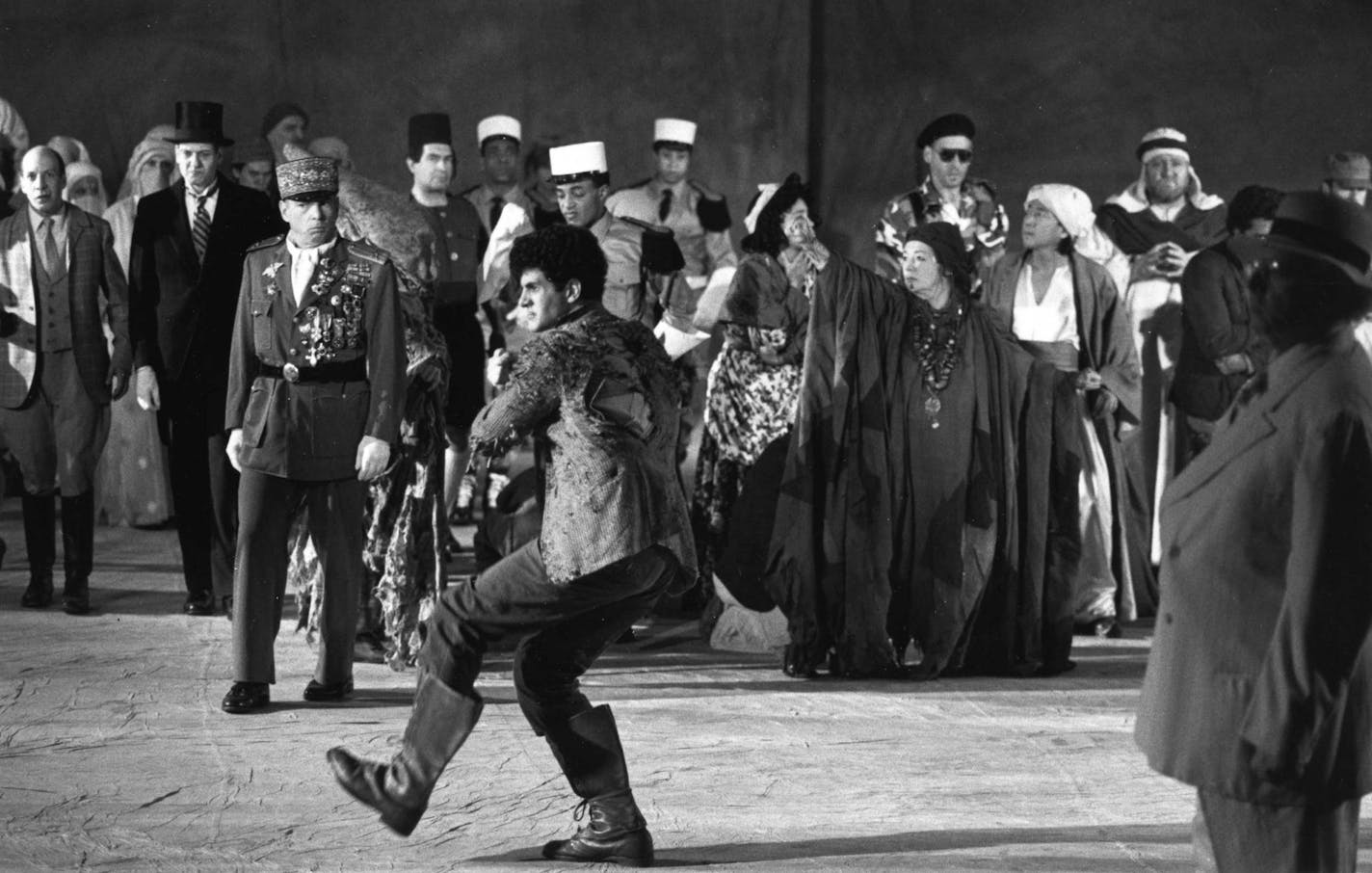 Joseph Haj, center, in the 1989 Guthrie staging of Jean Genet's "The Screens," directed by JoAnne Akalaitis.