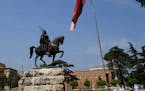 Skanderbeg Square in Tirana.