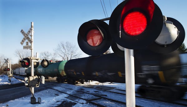 The Burlington Northern Railroad intersection on Como Ave in St. Paul is among many rail crossings that could use an upgrade, according to state offic
