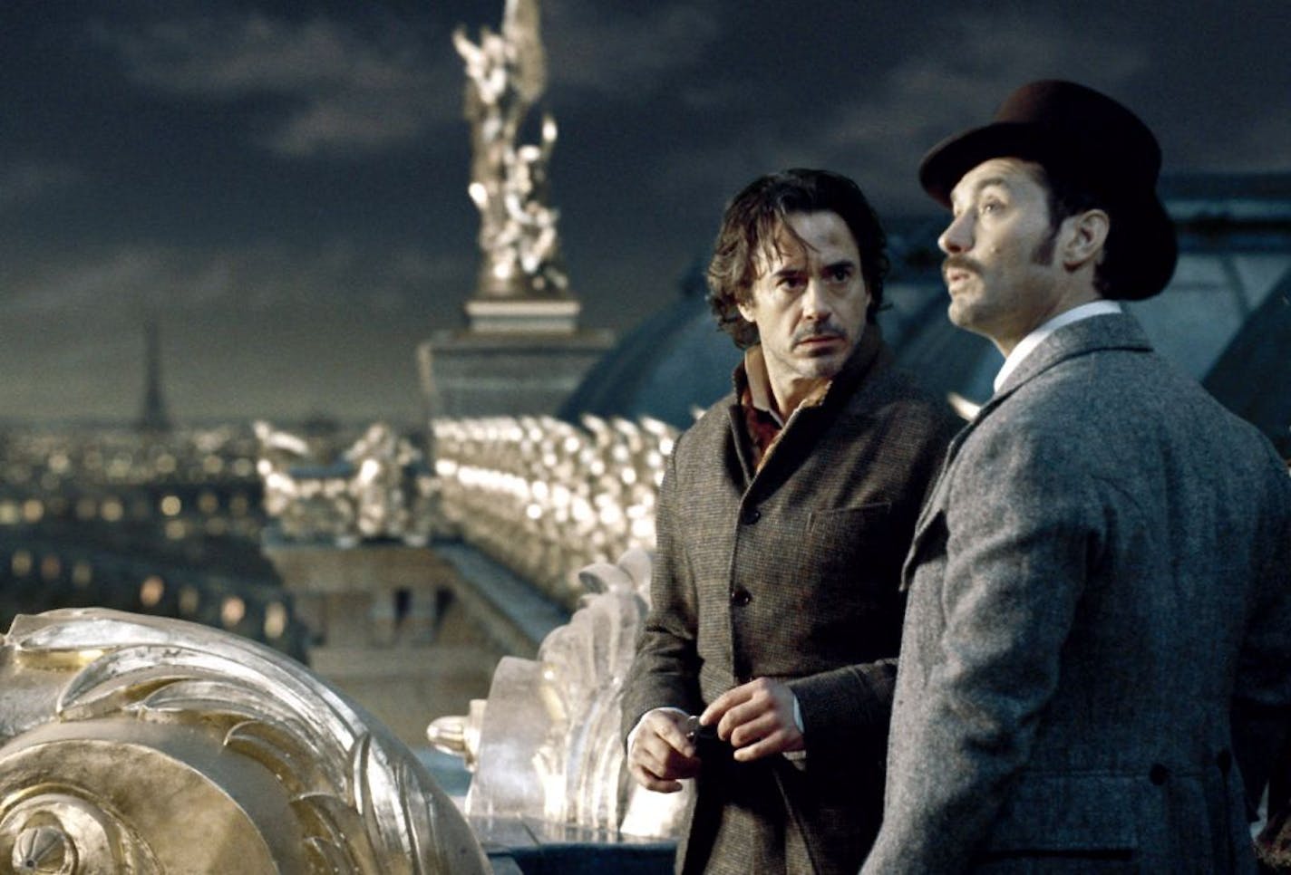 Robert Downey Jr. and Jude Law in "Sherlock Holmes: A Game of Shadows."