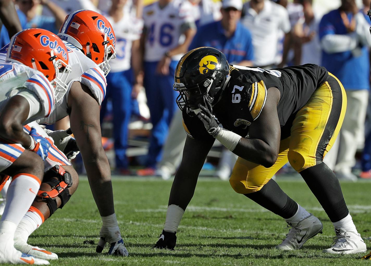 At 6-3, 316 pounds, Iowa&#x2019;s Jaleel Johnson brings the size the Vikings desire at defensive tackle.