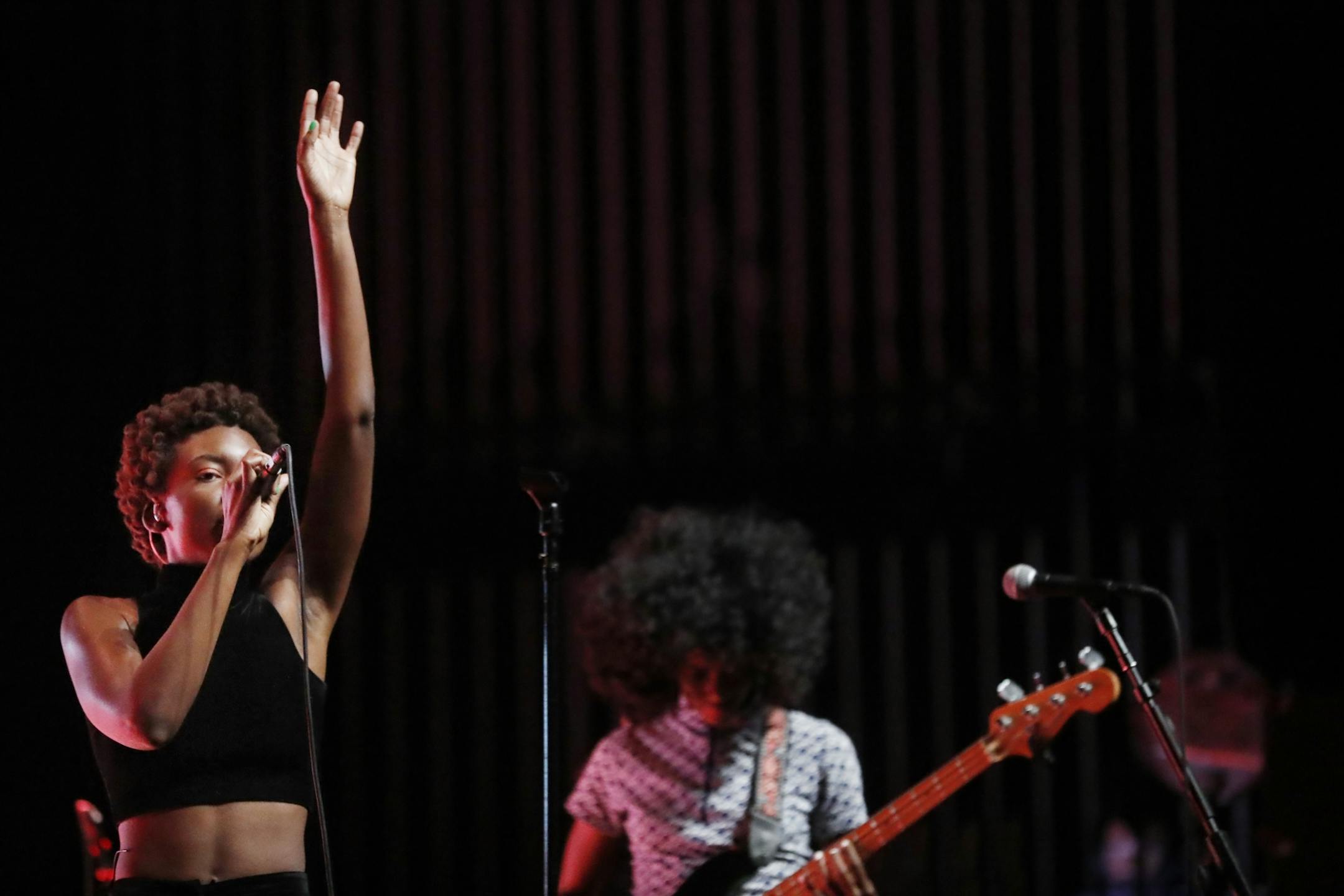 St. Beauty's Alexe Belle and Isis Valentino take on the stage before Janelle Monae.