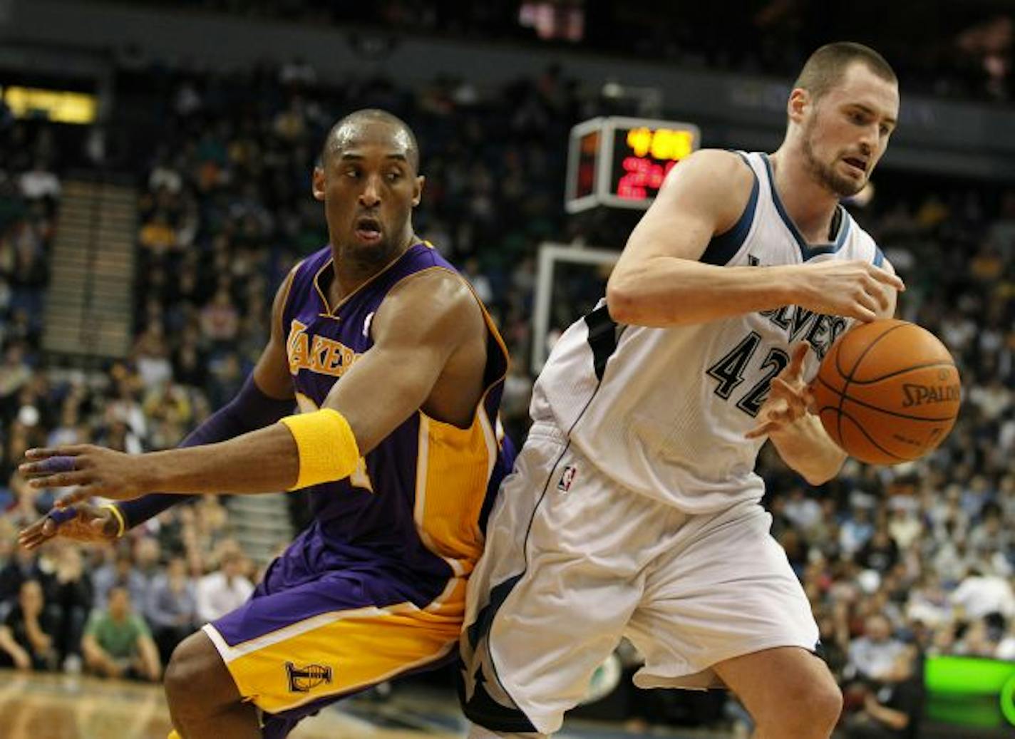 Kevin Love (right), Kobe Bryant