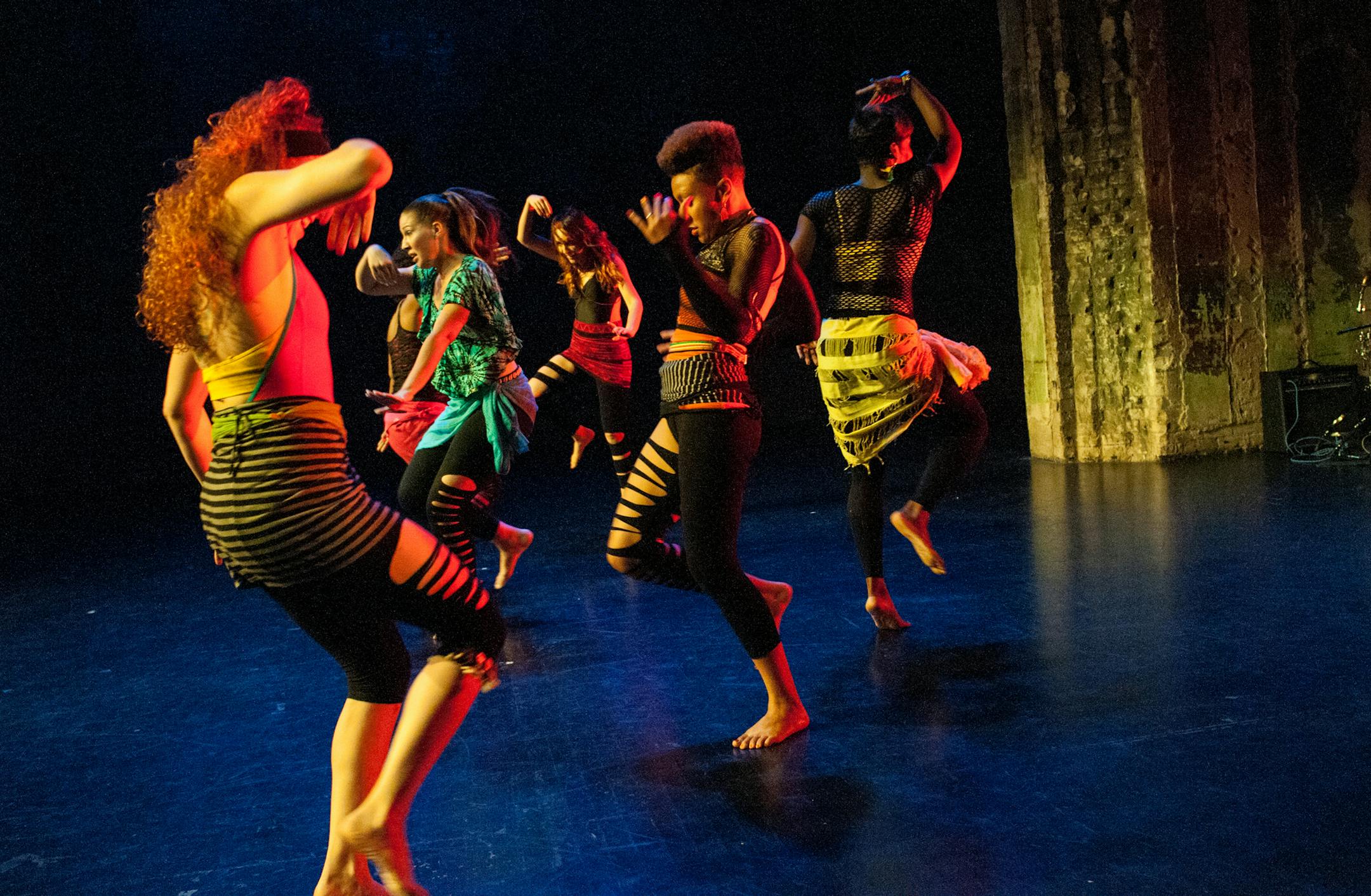 Nicole Cullinan, Whitney McClusky, Autumn Compton, Alyssa Paris and Ashley Akpaka in McClusky's piece for Rhythmically Speaking 2012.