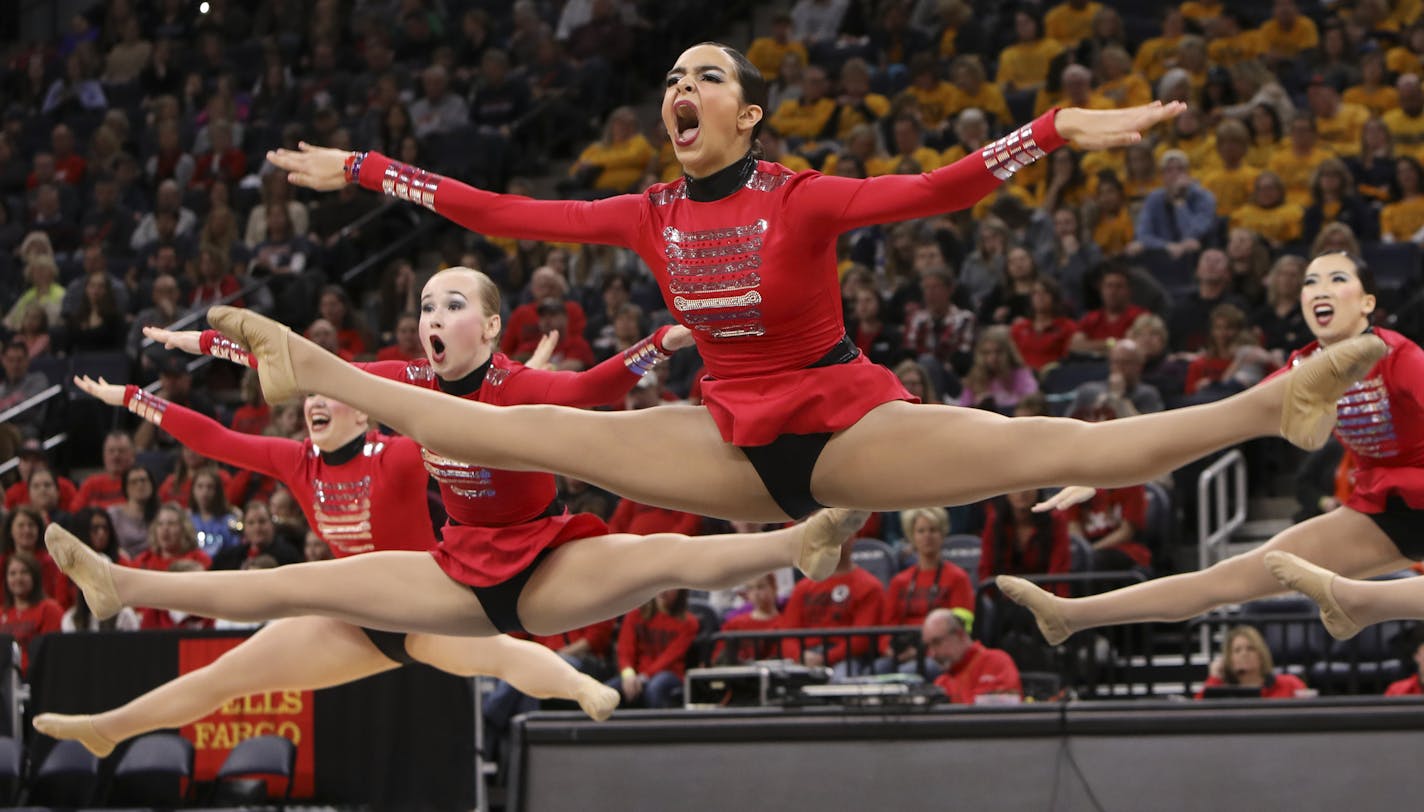 The Lakeville North Dance Team at the 2018 MSHSL High Kick Tournament. [ Special to Star Tribune, photo by Matt Blewett, Matte B Photography, matt@mattebphoto.com, 2018 Minnesota State High School League Dance Team Tournament, February 17, 2018, Target Center, Minneapolis, Minnesota, SAXO 1005485316 PREP021818